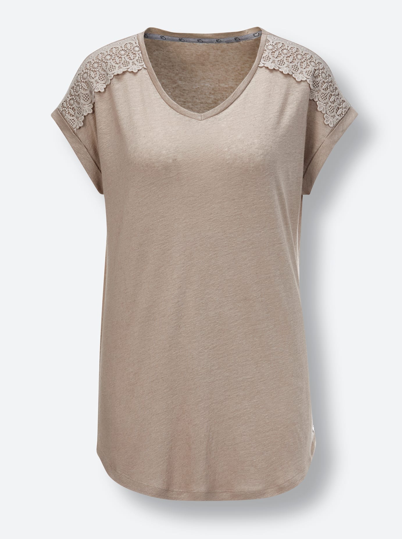 CREATION L PREMIUM V-Shirt »Leinen-Viskose-Shirt«, (1 tlg.)