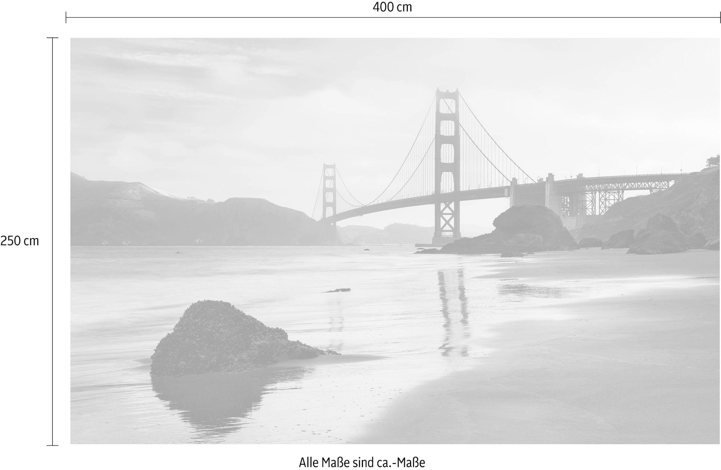 Komar Vliestapete »Digitaldruck Vlies -  Golden Gate - Größe 400 x 250 cm« bedruckt glatt Wohnzimmer, Schlafzimmer