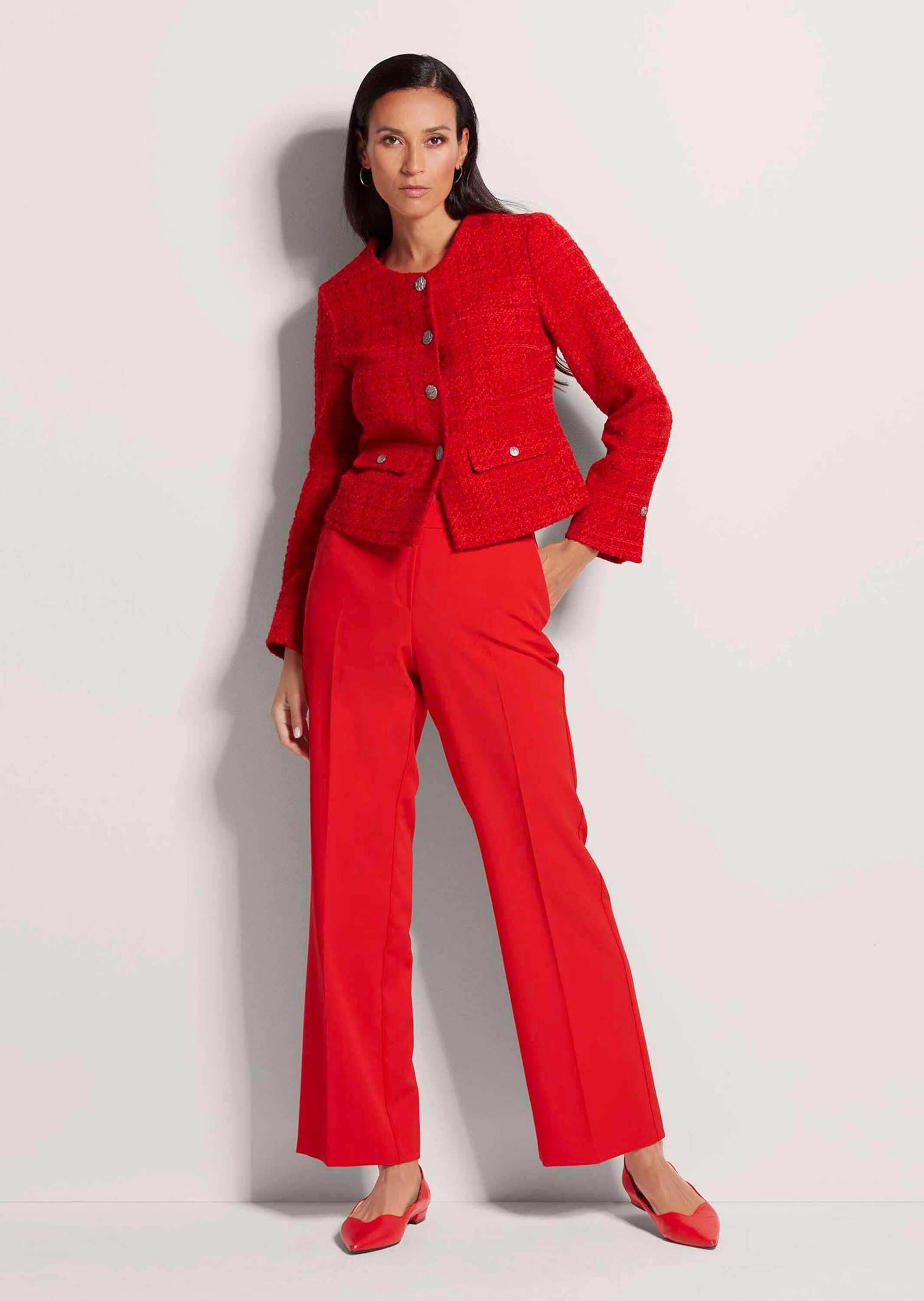 MADELEINE Jerseyblazer »Blazer Eleganter Tweed-Kurzblazer mit Metallknöpfen«