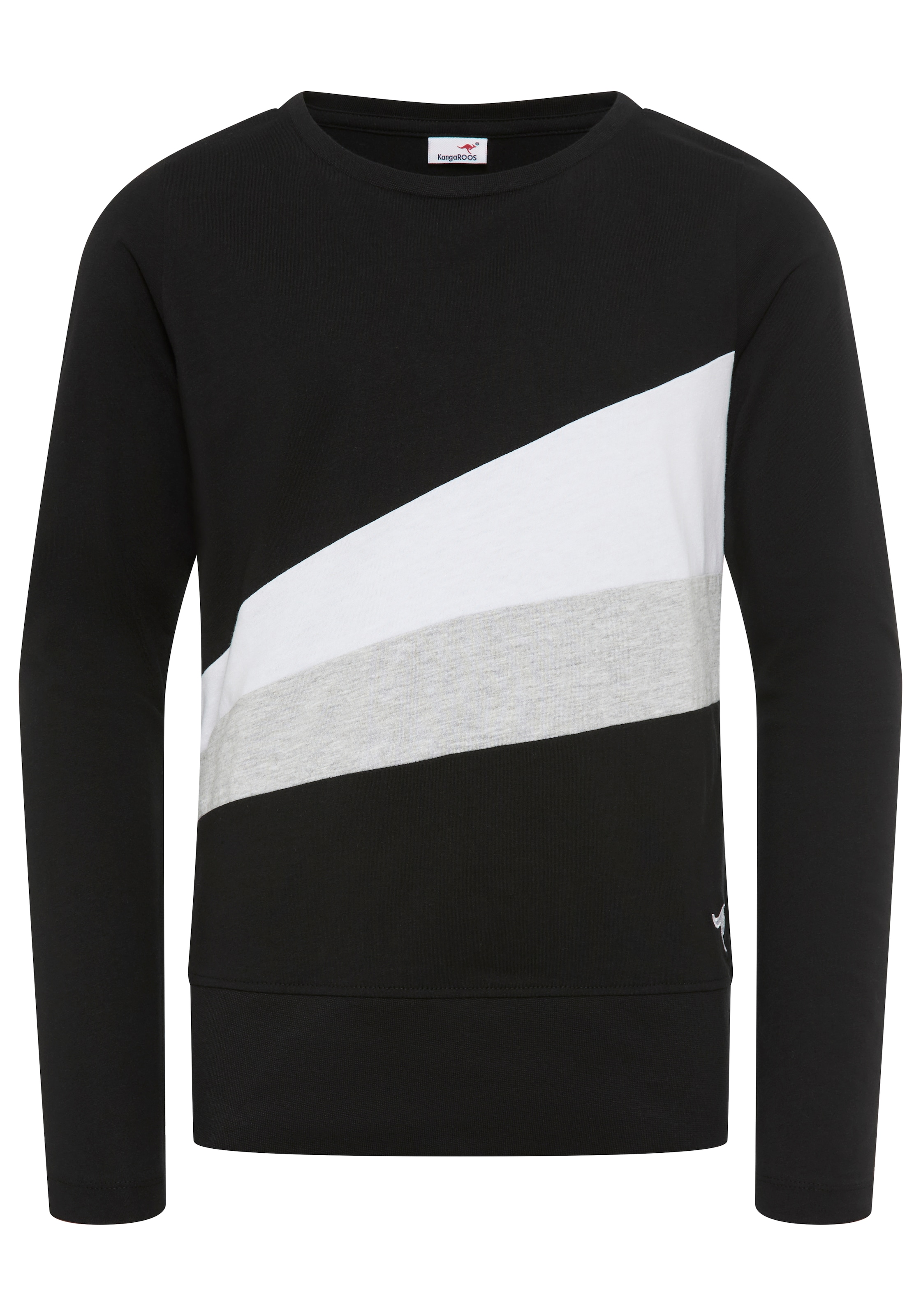 KangaROOS Langarmshirt »mit coolem Colourblocking« , mit Kangaroos Logo und Stickerei