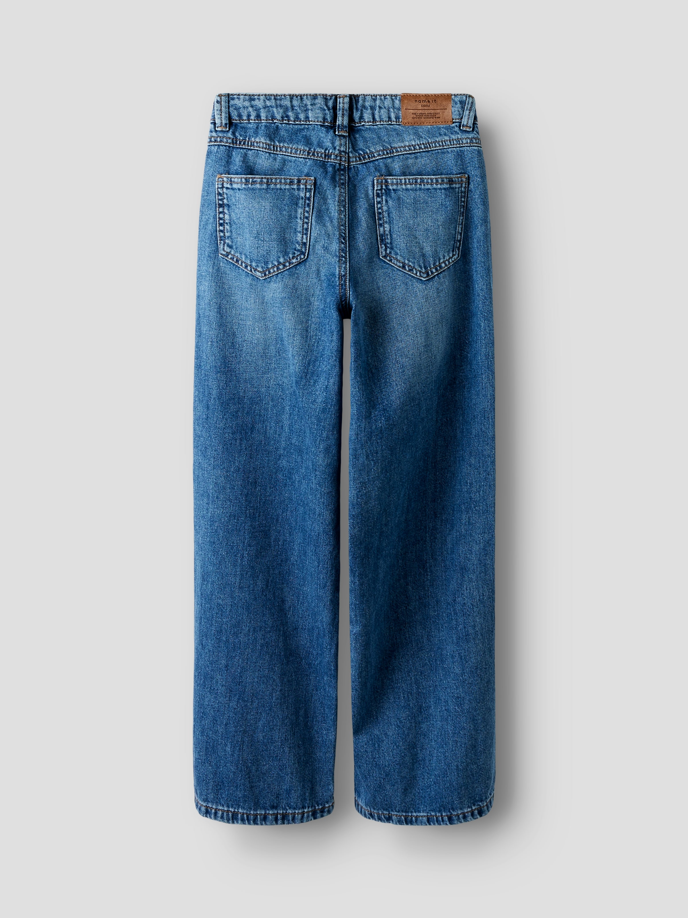 Name It 5-Pocket-Jeans »NKFROSE für Mädchen mit Destroyed-Effekt und hohem Bund«, normal, Denim, Abriebeffekte, Reißverschluss