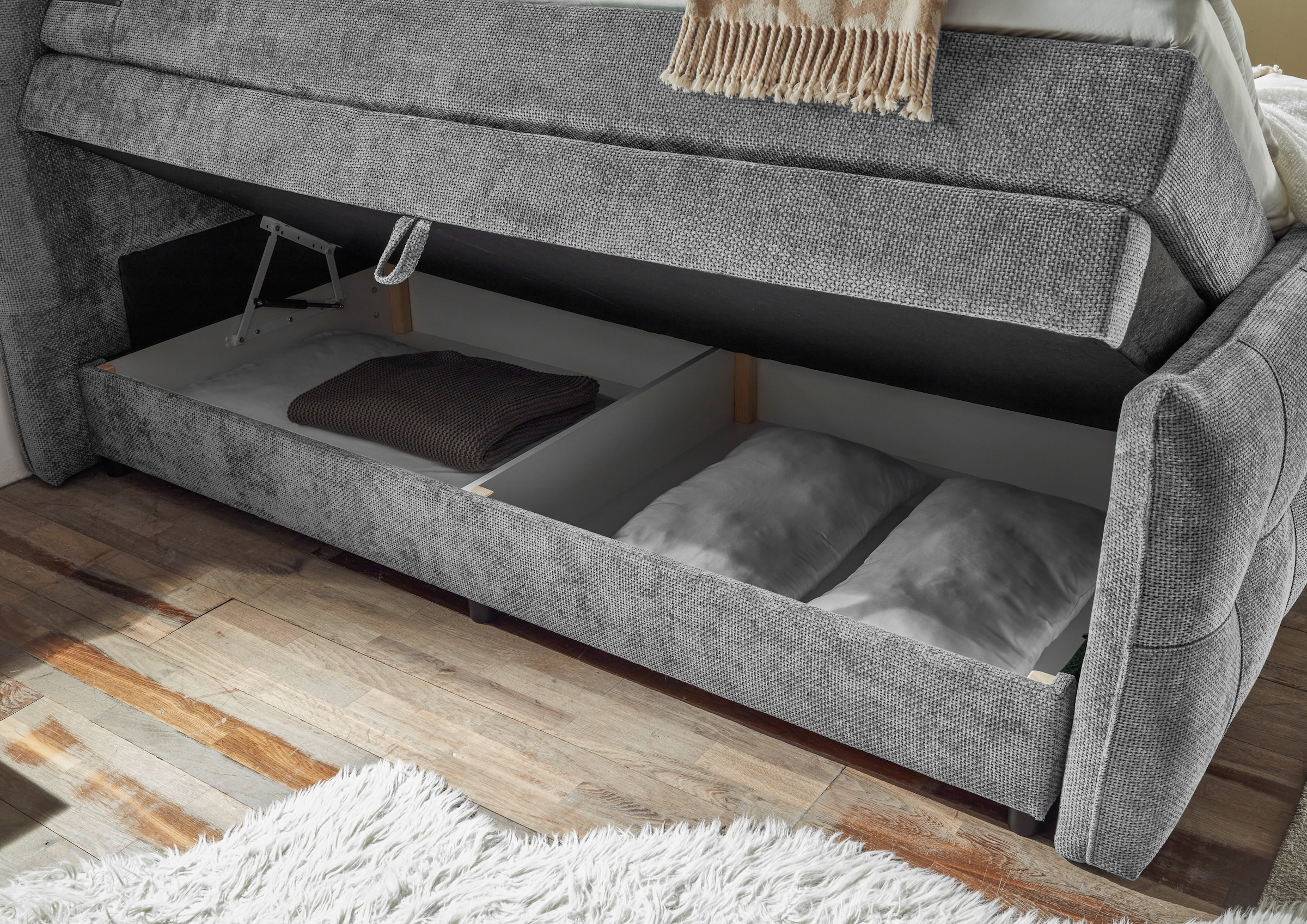 ED EXCITING DESIGN Boxspringbett »Gallina«, mit Bettkasten, inkl. Topper