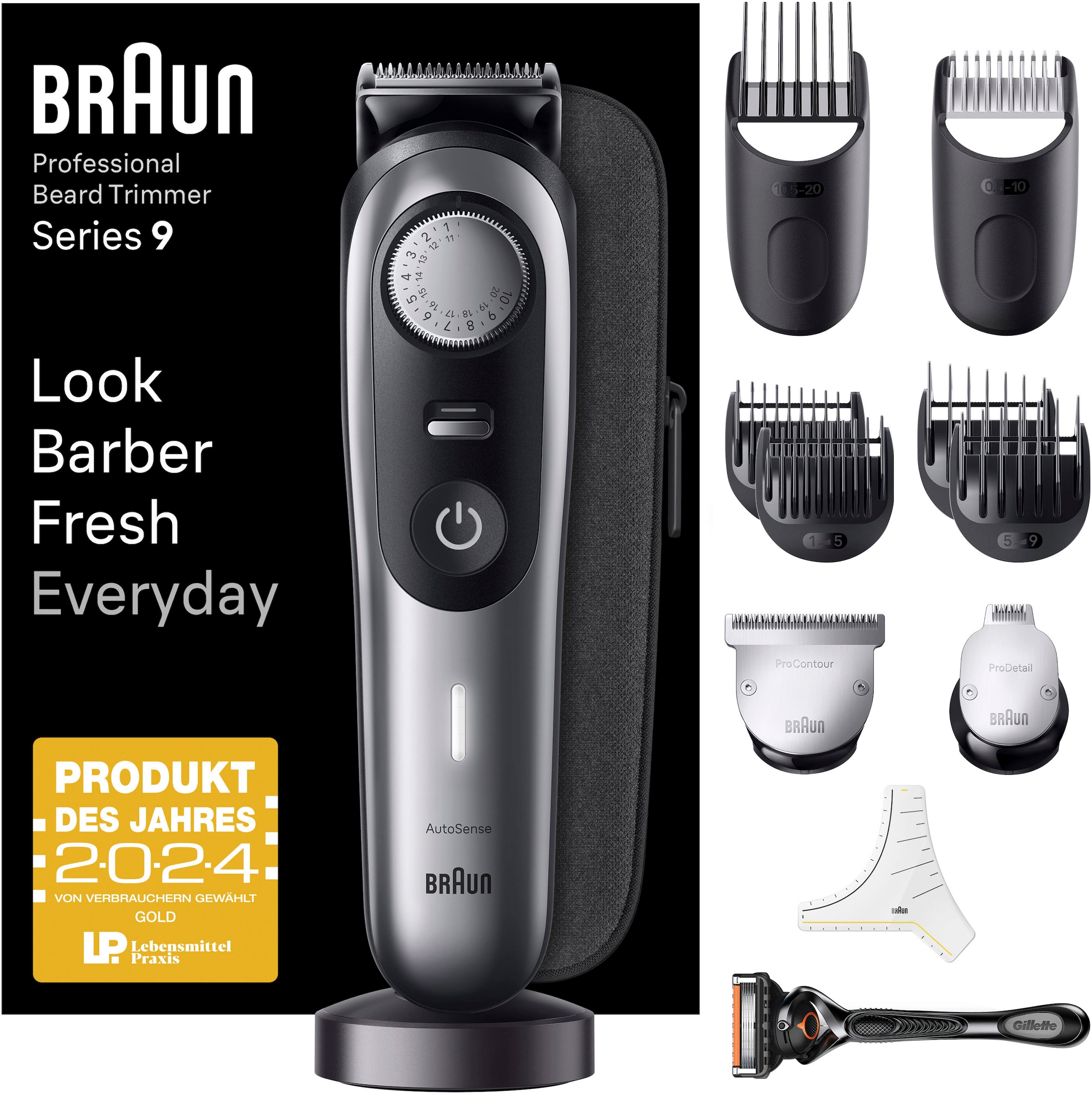 Braun Haarschneider »Barttrimmer BT9440«, 180 Min. kabellose Laufzeit, Wasserdicht