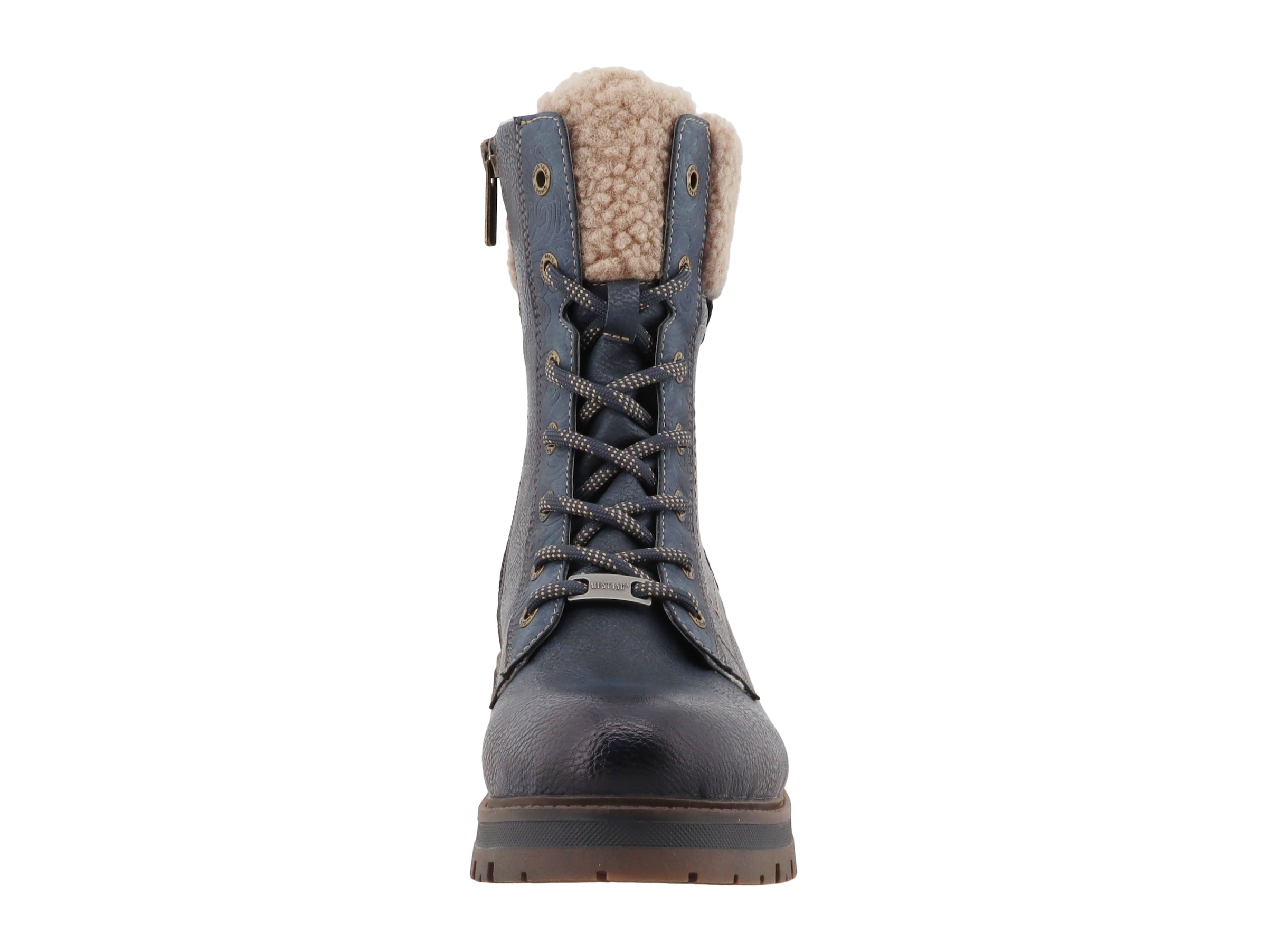 Mustang Shoes Winterboots »Stiefel«  Blockabsatz, Schnürboots mit Warmfutter-Krangen