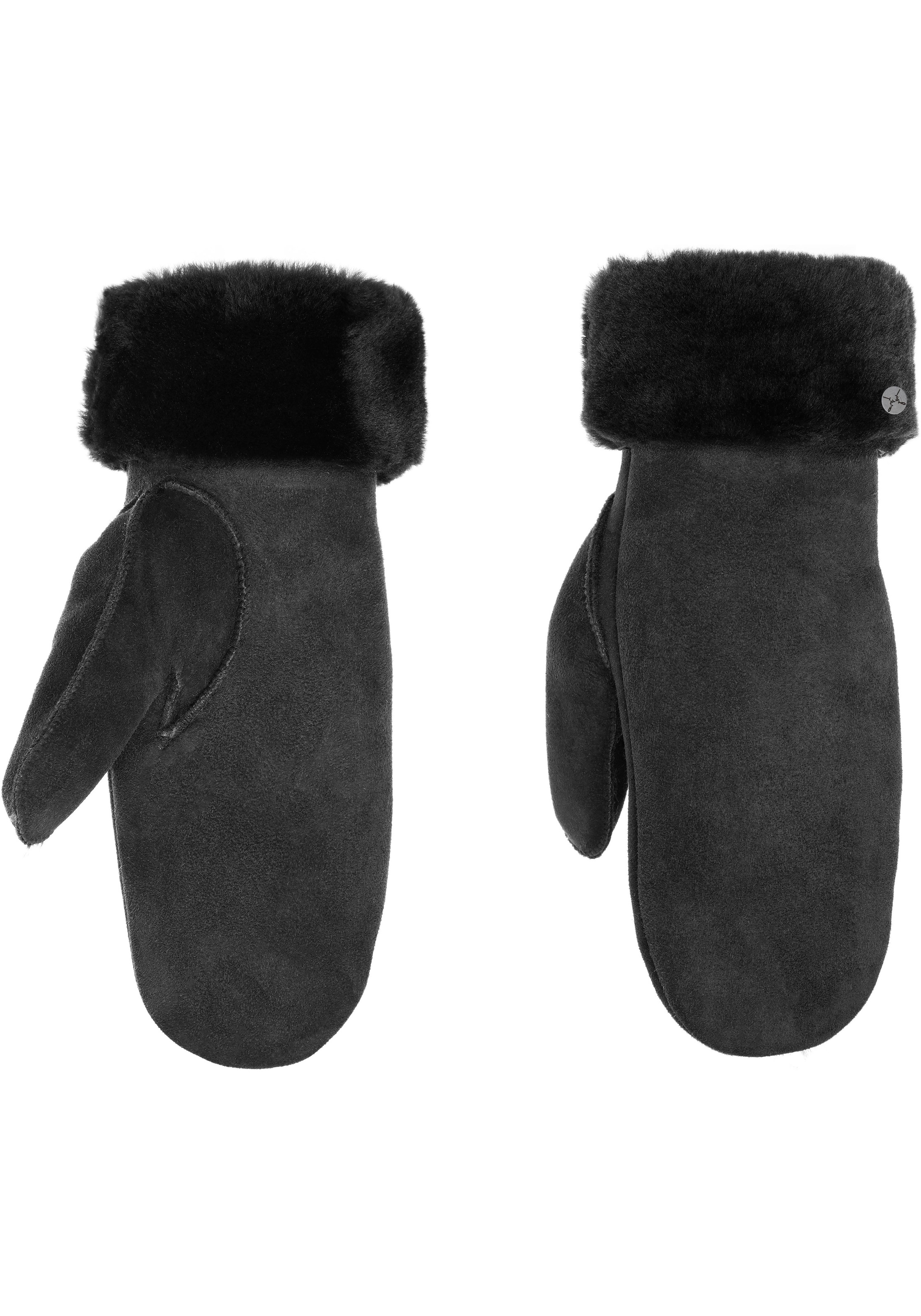 PEARLWOOD, Damen, Lederhandschuhe »FIONA« Velourleder, Fausthandschuh, warm gefüttert, black, black, Damenhandschuhe von Pearlwood