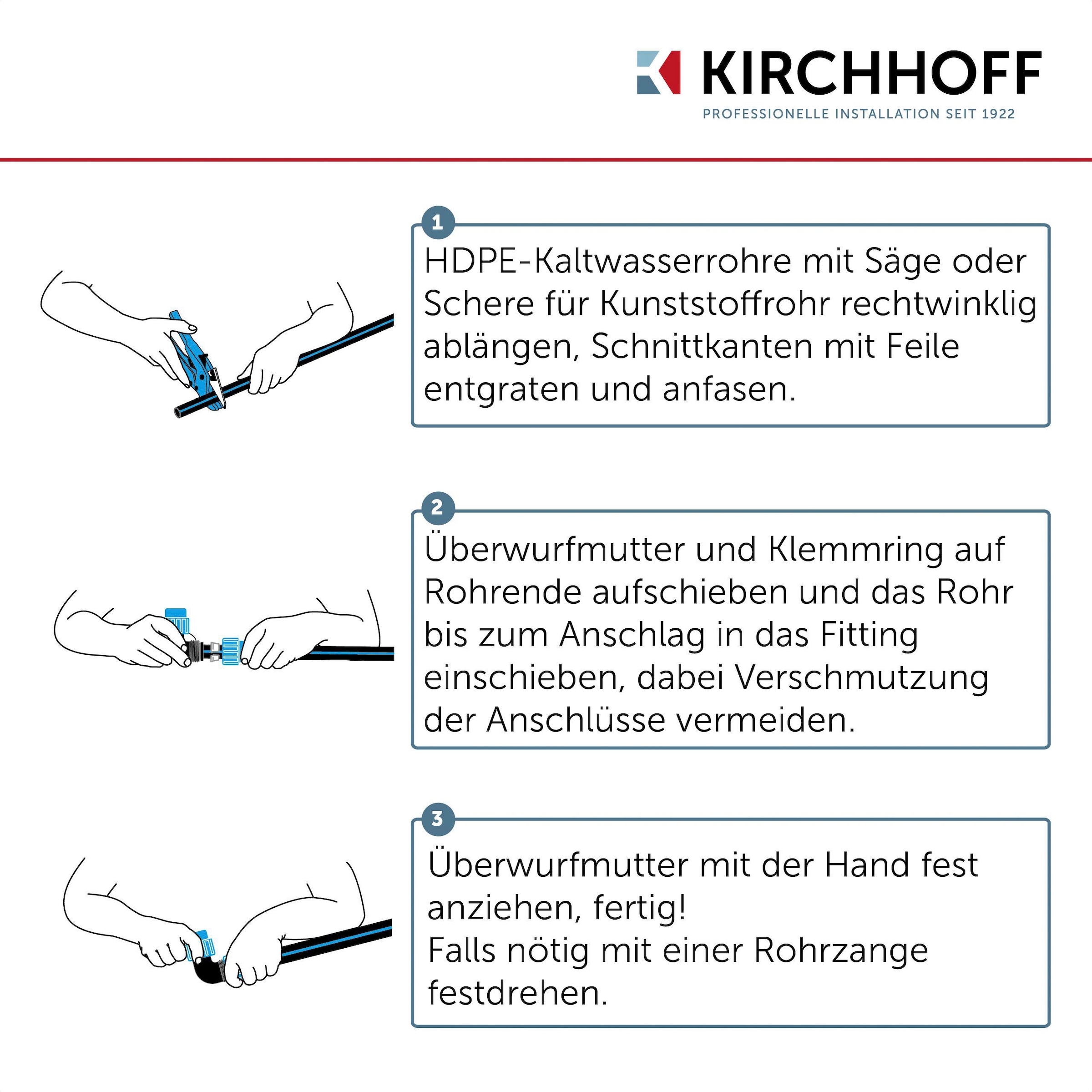 Kirchhoff Bewässerungsschlauch, Wasserleitung Gartenbewässerung 20 mm x 100 m