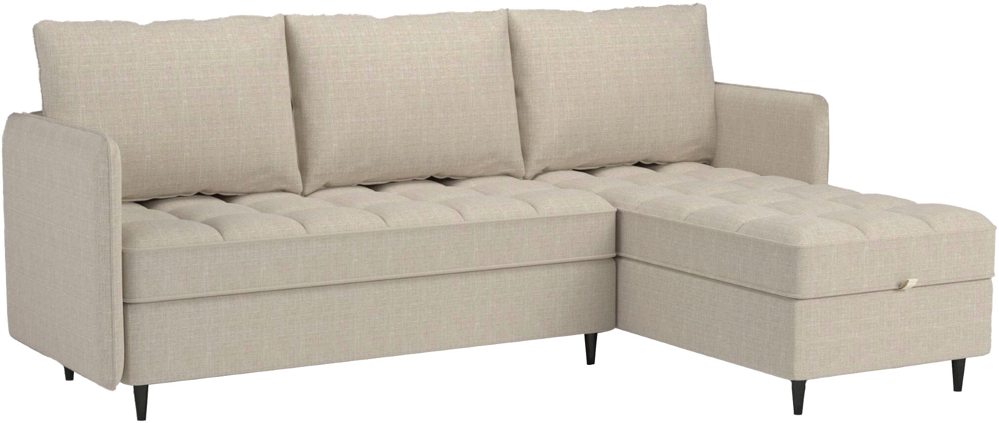 Dorel Home Ecksofa »LINDHUS, L-Form, verschiedene Stellvarianten, Loungesofa, Schlaf-Liege«, Wohnlandschaft, mit Recamiere, großer Bettkasten, Cord, Chenille