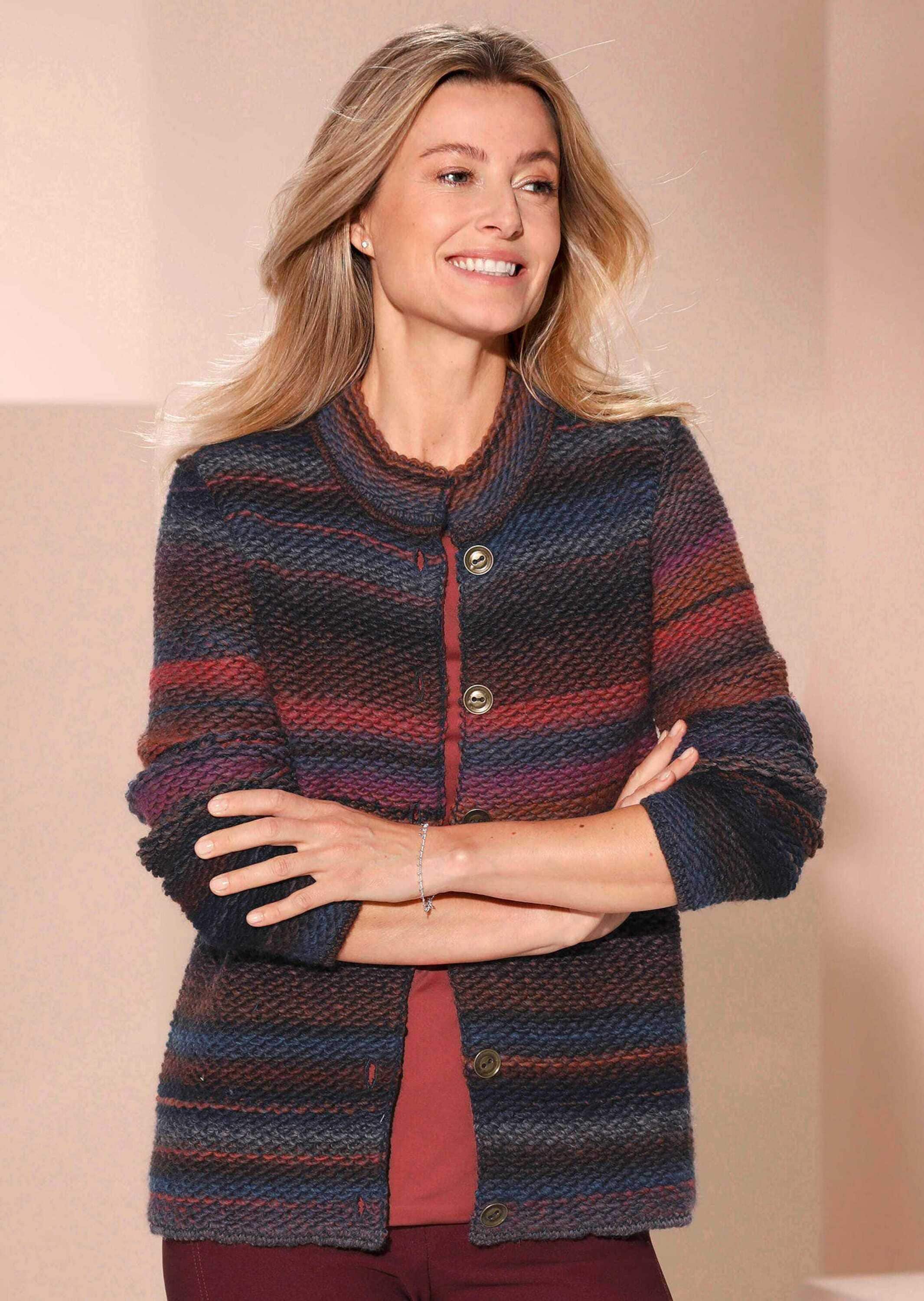 GOLDNER Strickjacke »Strickjacke mit Multicolor Ringeloptik«