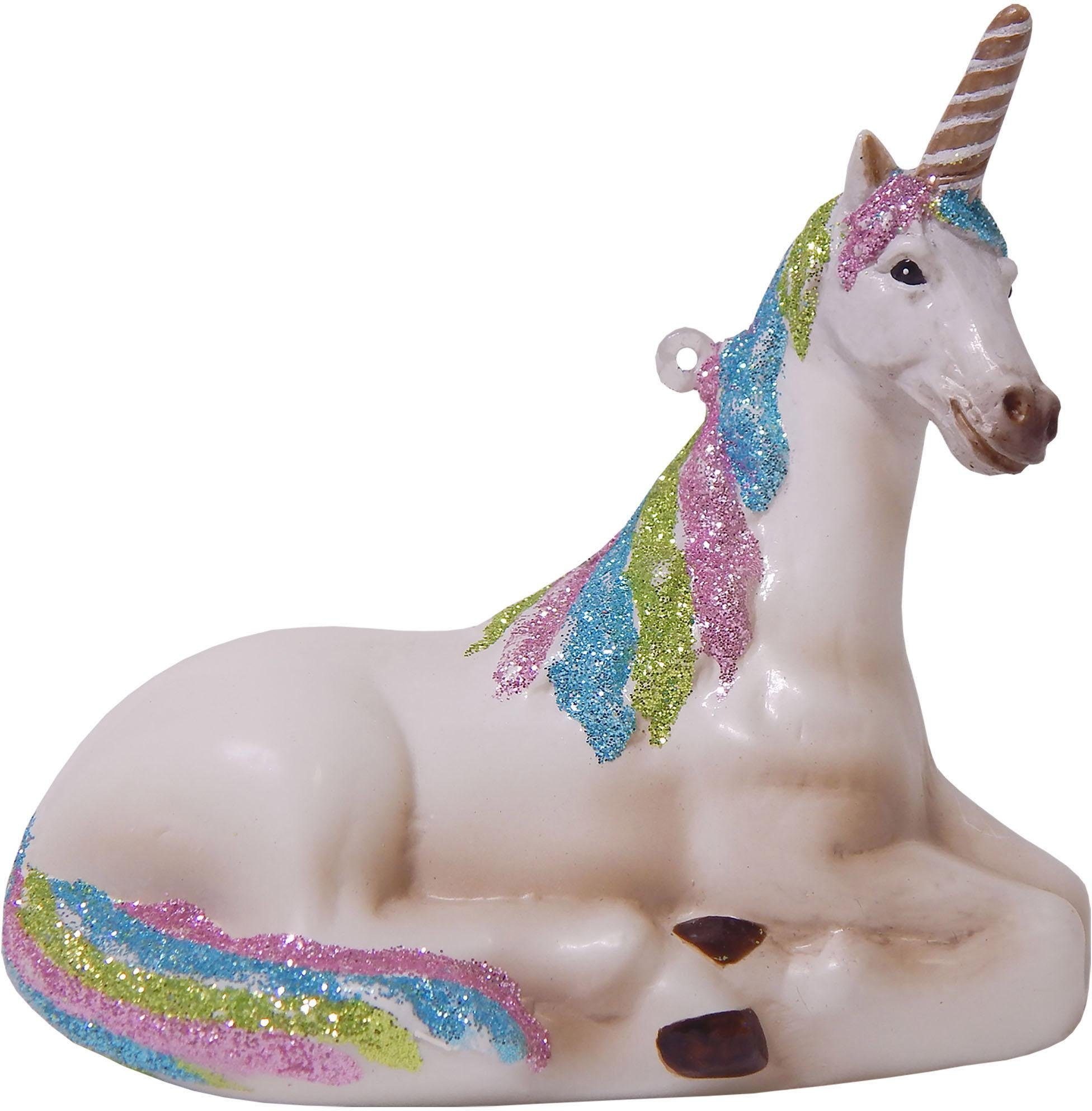 Christbaumschmuck »Einhorn, Weihnachtsdeko, Christbaumschmuck«, (1 tlg.), mundgeblasen