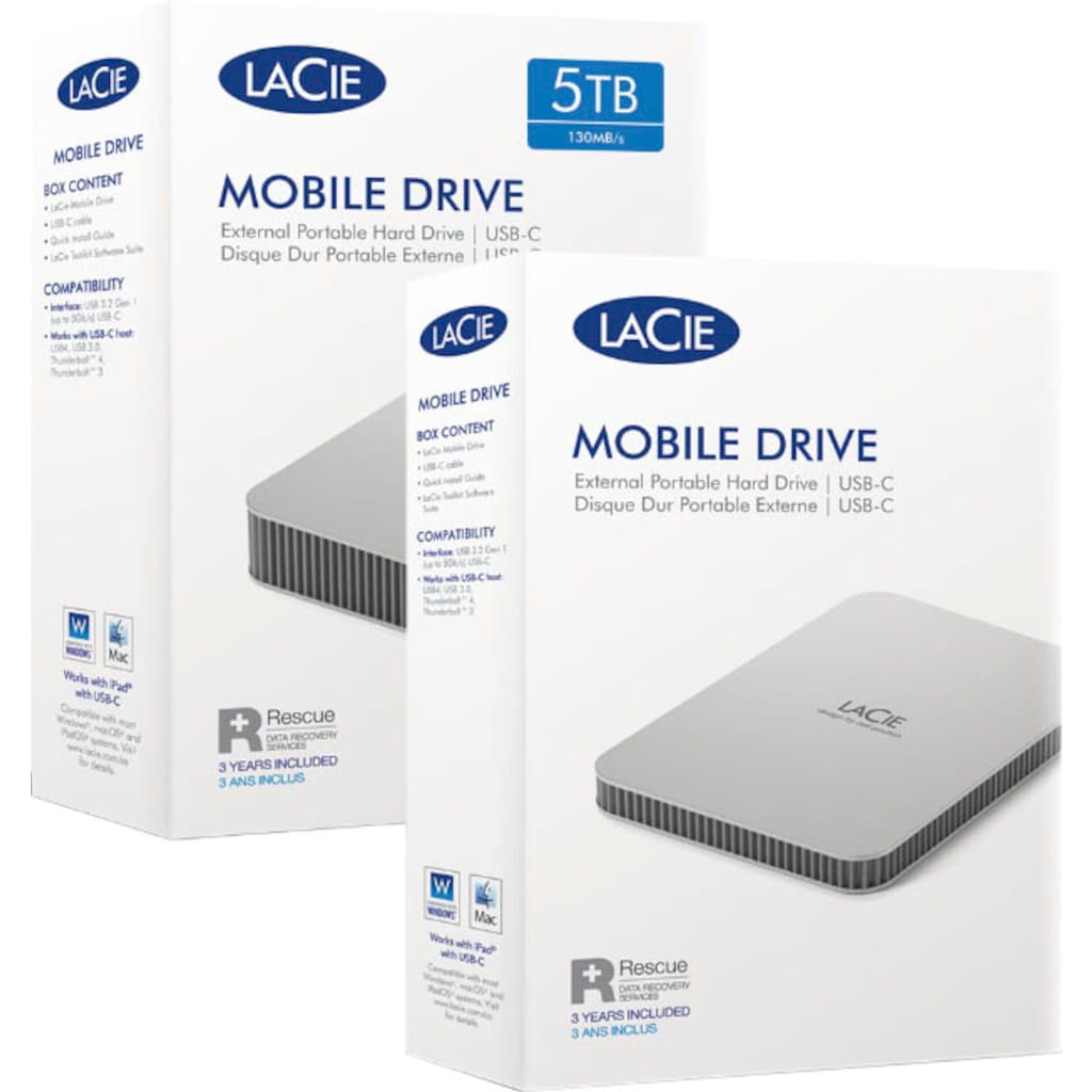 LaCie externe HDD-Festplatte »Mobile Drive (2022)«, Anschluss USB 3.2 Gen-1-USB-C