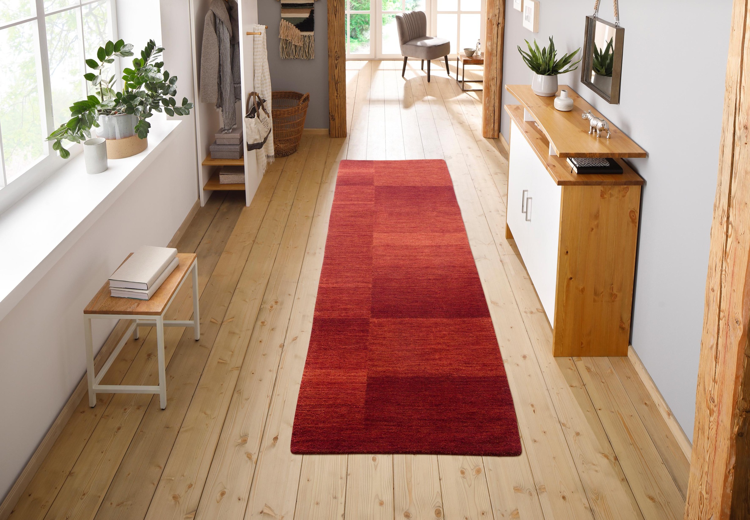 THEKO Läufer »Jorun, reine Wolle, handgewebt, Handweb Teppiche« rechteckig 14 mm Höhe Teppich-Läufer, Wohnzimmer, Schlafzimmer, Esszimmer, Flur