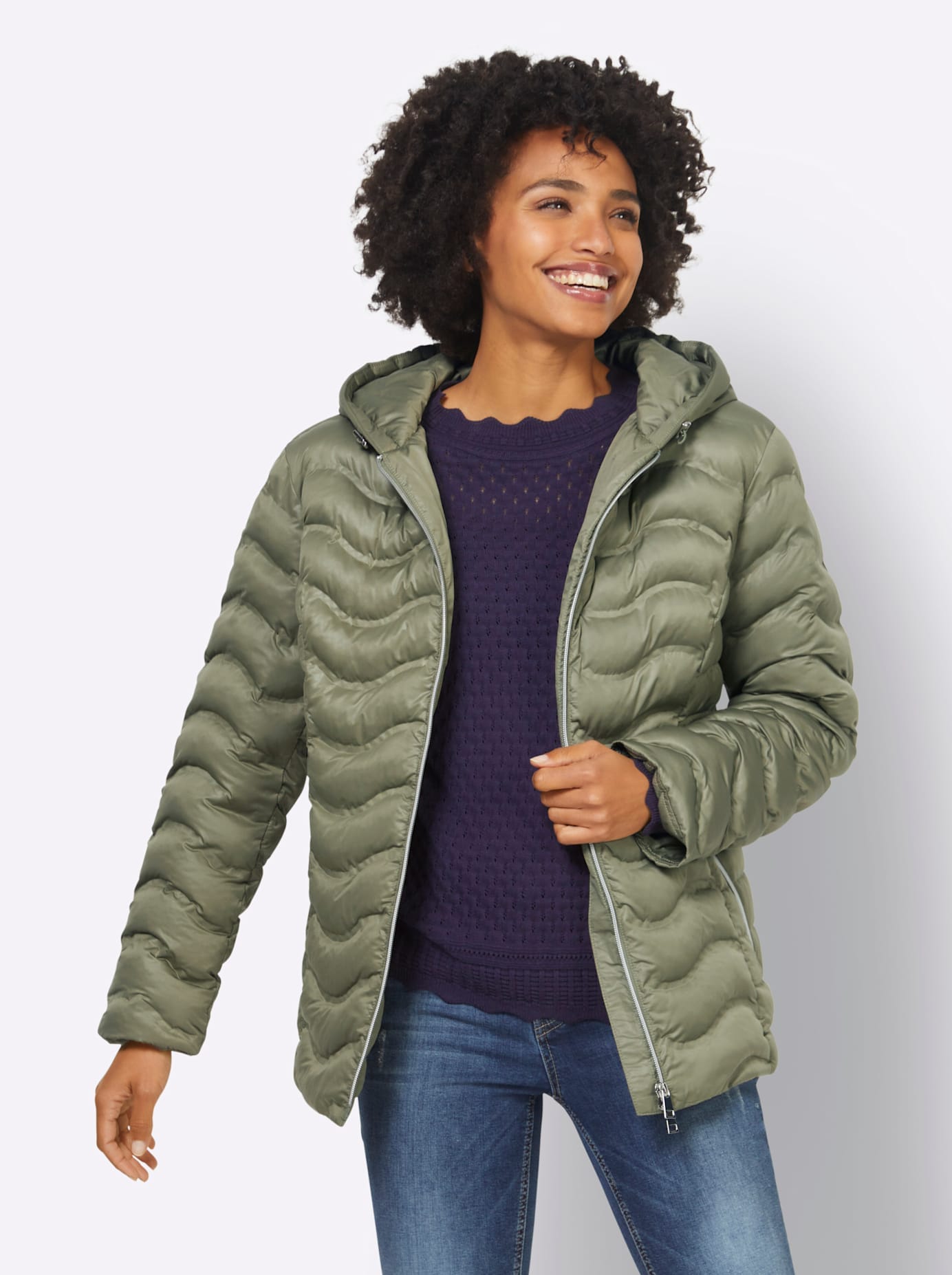 heine Steppjacke, mit Kapuze