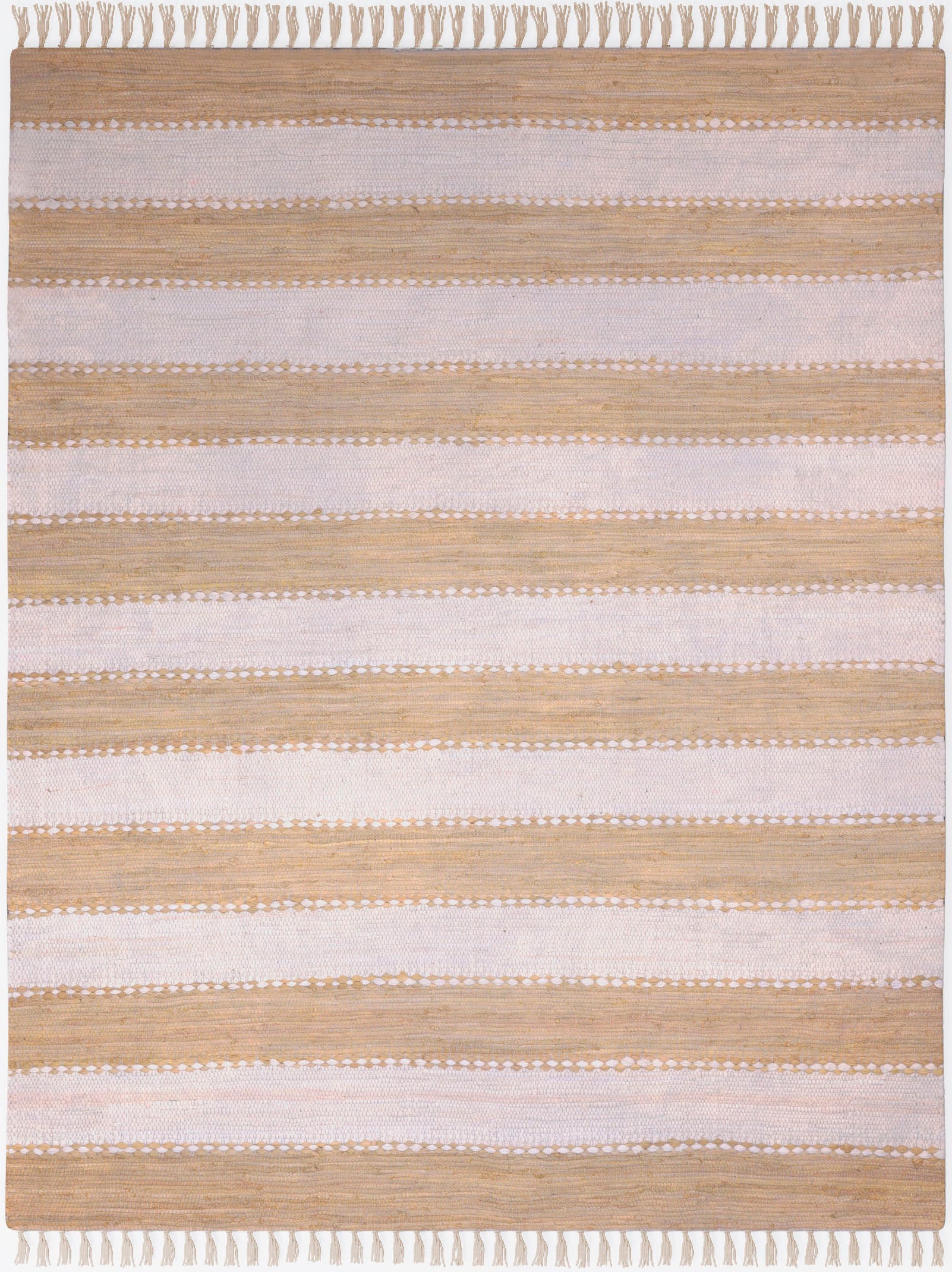Teppich »Karim«, rechteckig, Handweb Teppich, gestreift, 90% Baumwolle, handgewebt,...