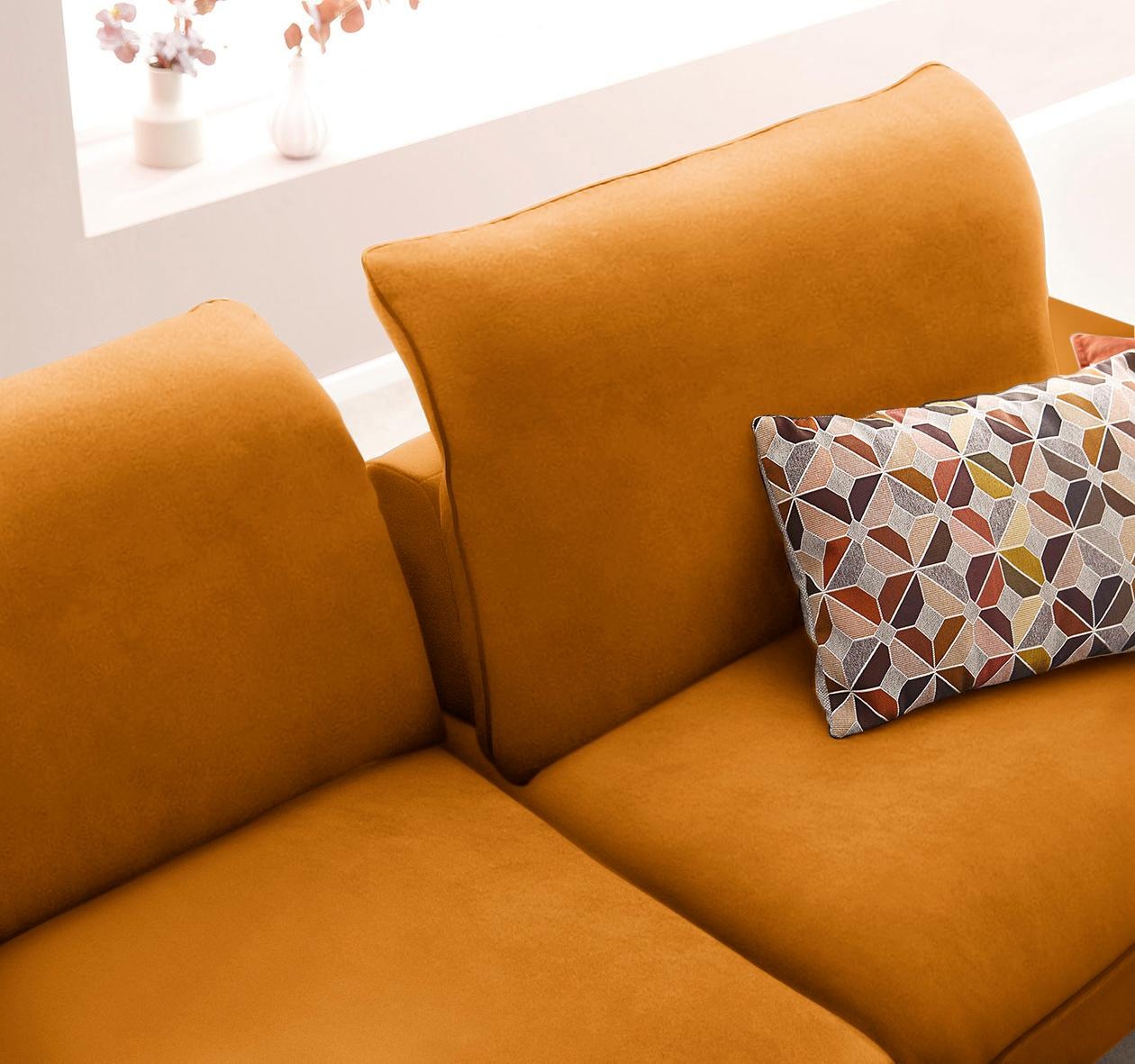 W.SCHILLIG Ecksofa »enjoy&MORE, mit tollem Sitzkomfort, elegant und bequem, L-Form«, mit Sitztiefenverstellung, Füße silber matt, Breite 294 cm