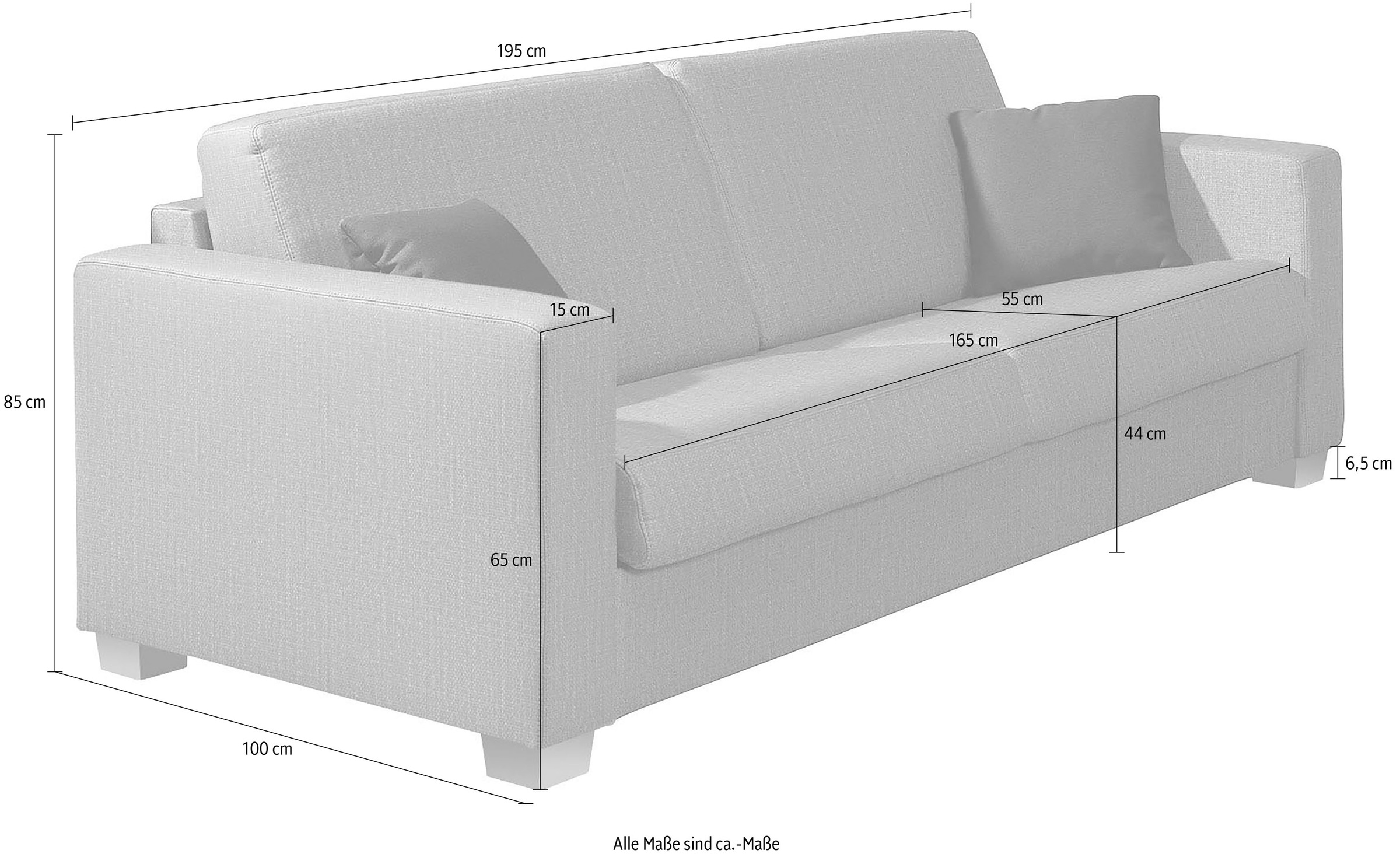 alina Schlafsofa »Verdi«, mit echter Kaltschaummatratze, zum Ausklappen, Breite 195 cm