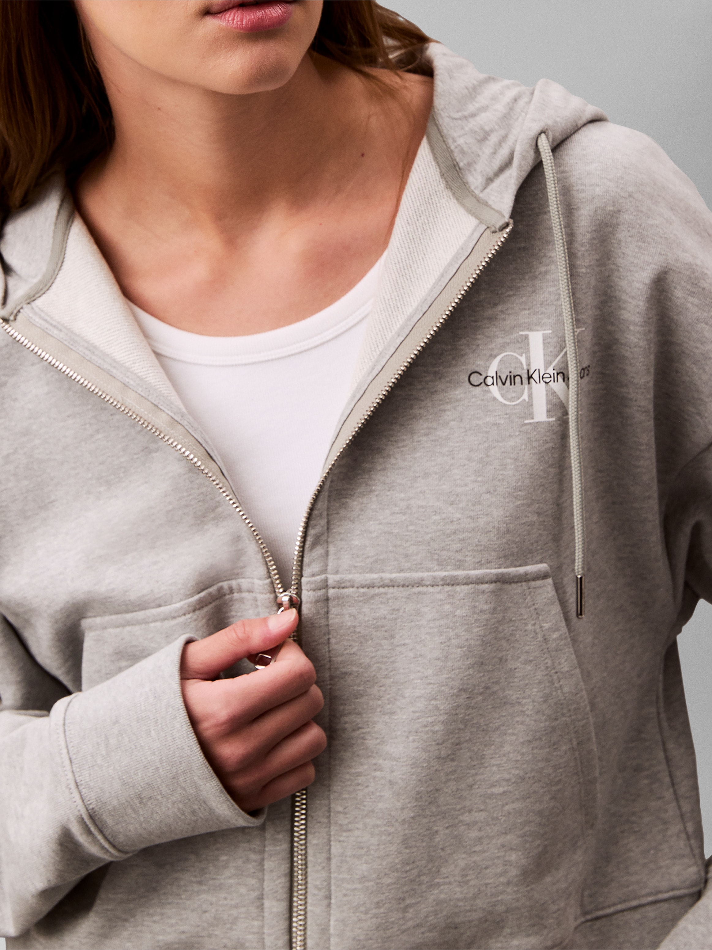Calvin Klein Sweatjacke »MNLG FRNCH TRRY FZ B« Mit Rundhalsausschnitt