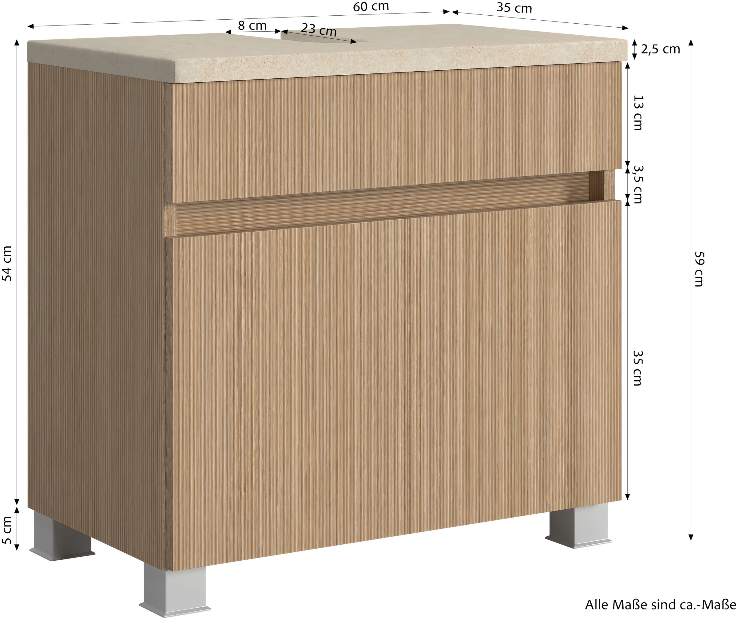 welltime Badmöbel-Set »Eixo«, Set 90 cm breit, Badmöbel mit LED-Beleuchtung