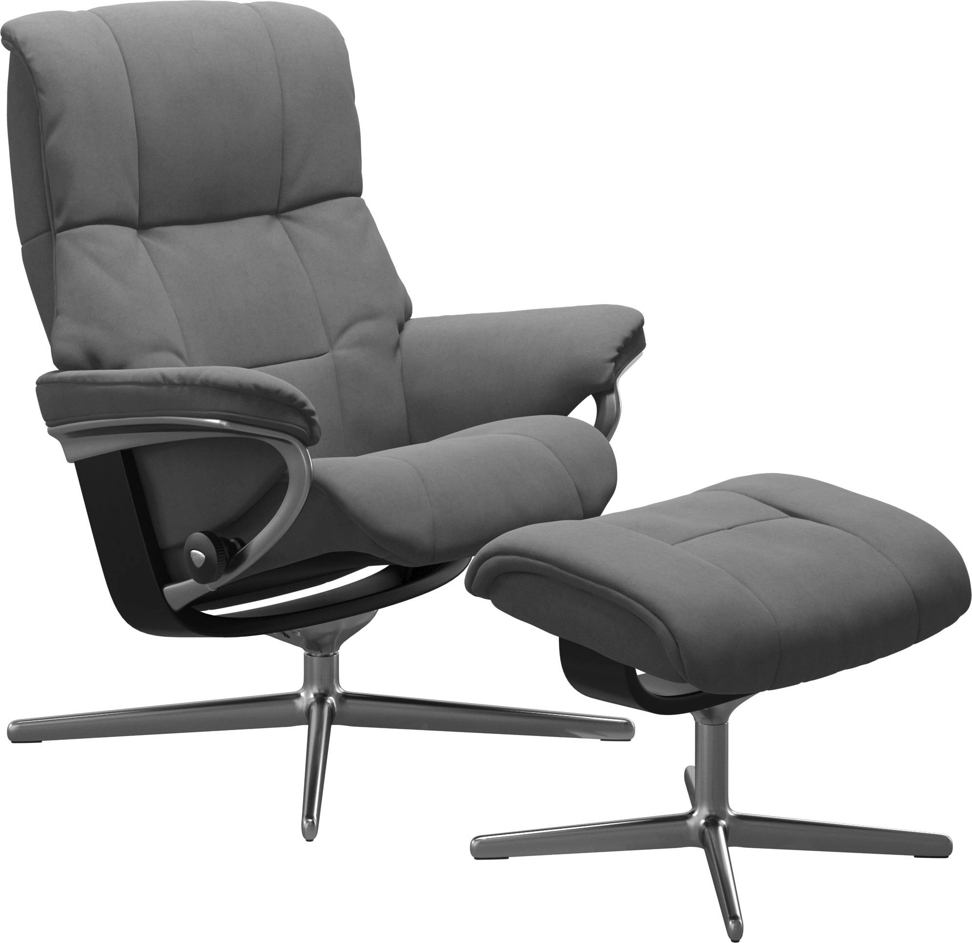 Stressless® Relaxsessel »Mayfair«, (Set, Relaxsessel mit Hocker), mit Hocker, mit Cross Base, Größe S, M & L, Holzakzent Schwarz