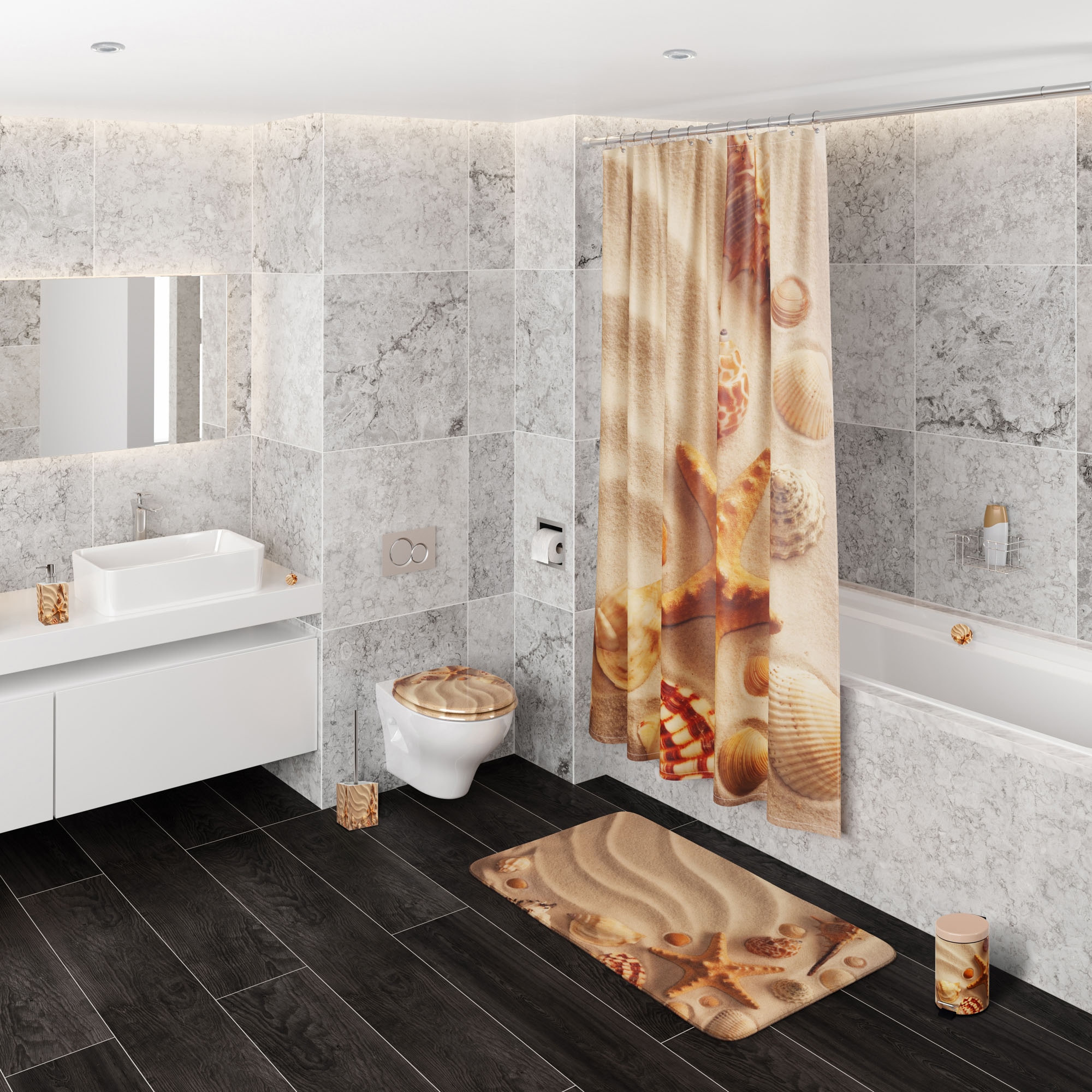 Sanilo Badaccessoire-Set »mit Motiv, viele schöne Seifenspender und WC Bürsten zur Auswahl« 2-tlg., Desinfektionsspender mit stabiler Pumpe, hochwertig & modern