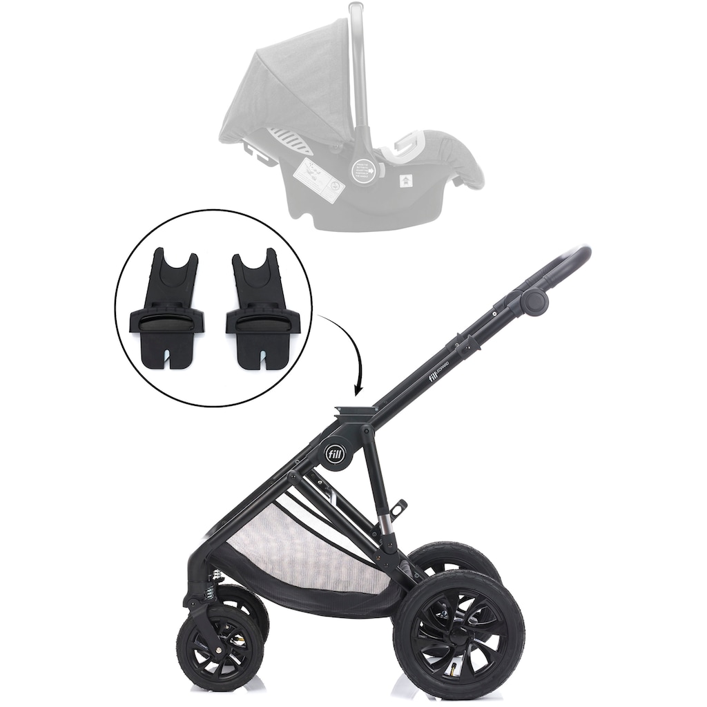 Fillikid Kombi-Kinderwagen »Kinderwagenset Fill Leopard Air, sand melange«, 22 kg