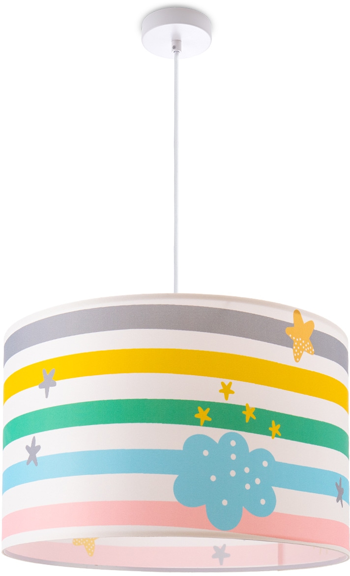 Paco Home Pendelleuchte »Tweet mit Regenbogen Kinderzimmer E27 kaufen online Garantie 1 3 462«, Streifen Deckenlampe XXL flammig-flammig, | Babyzimmer Lampe Jahren