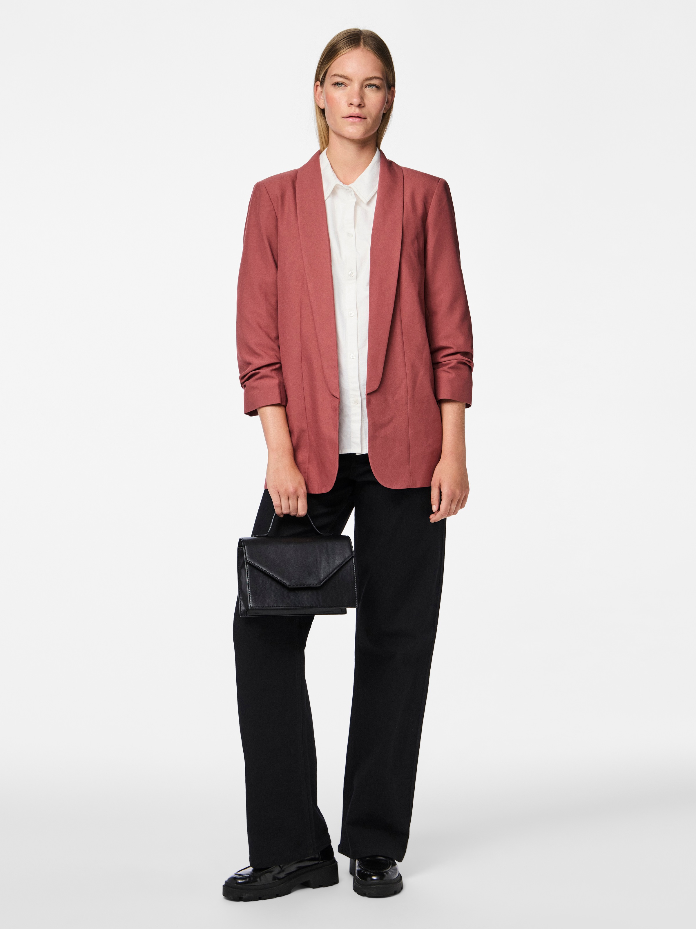 pieces »PCBOSELLA 3/4 BLAZER NOOS« Materialmix, regular fit