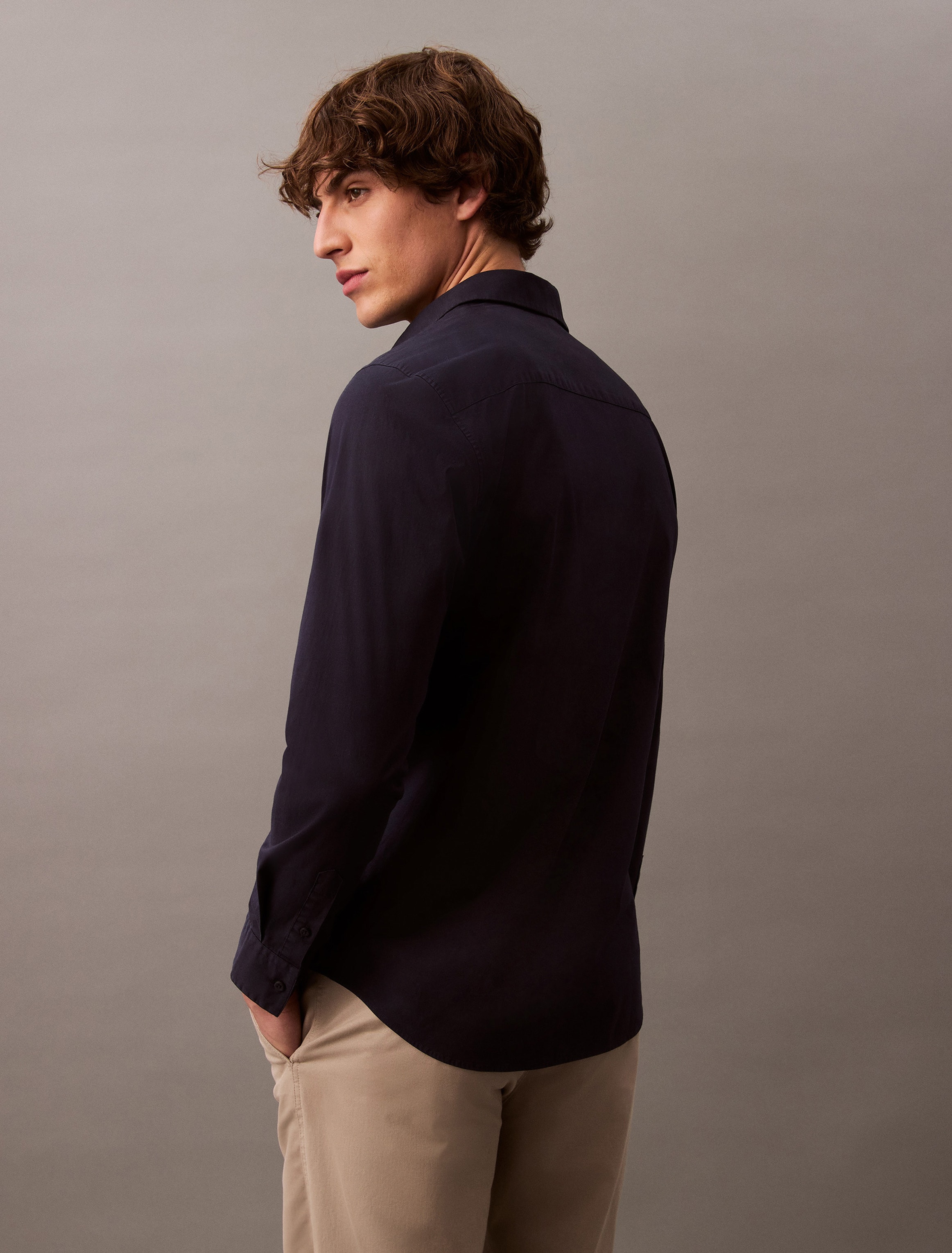 Calvin Klein Langarmhemd »LS SOLID STRETCH SLIM SHIRT«, in Unifarbe