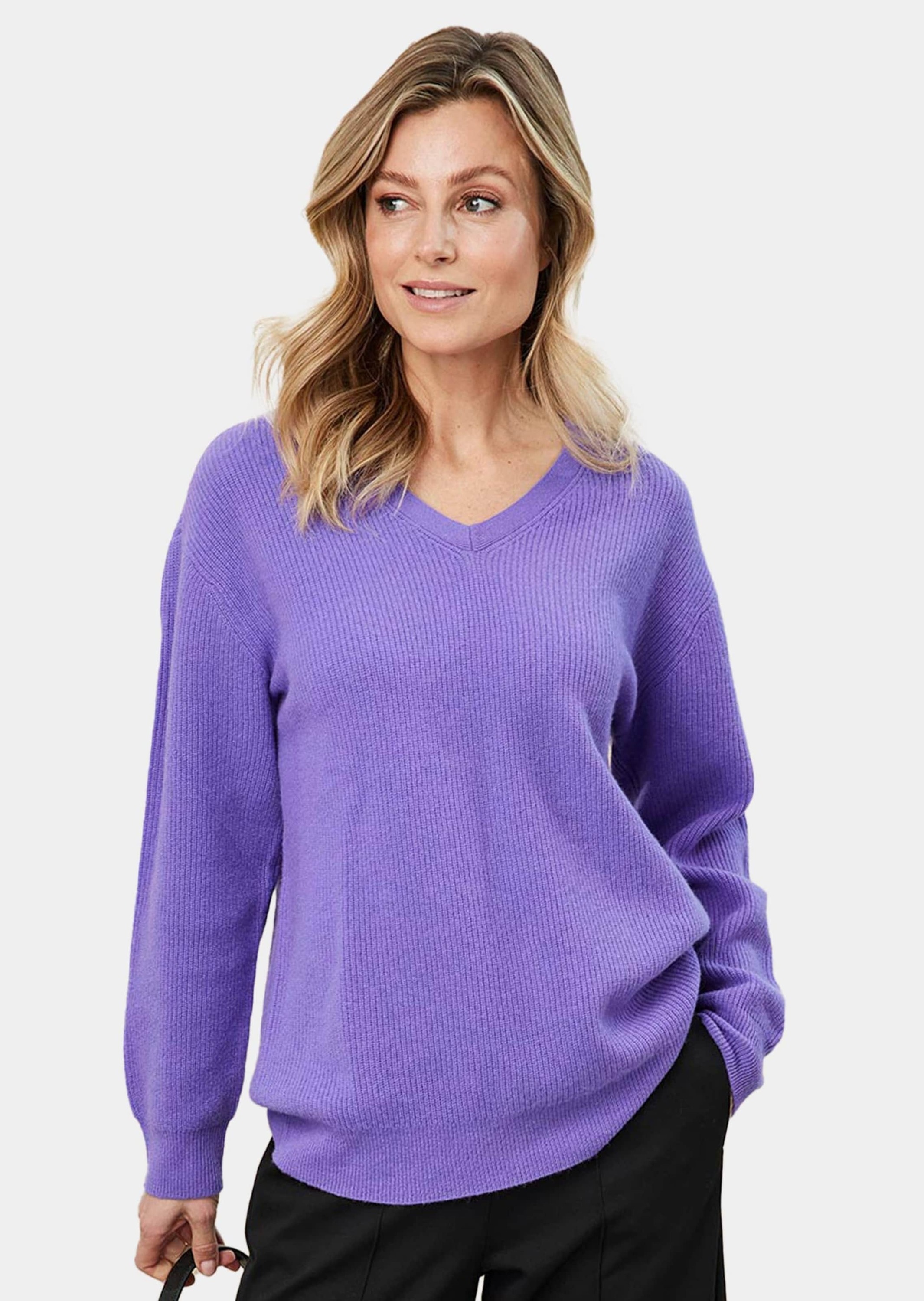 GOLDNER Strickpullover »Kurzgröße Kaschmirpullover mit V-Ausschnitt« Ohne