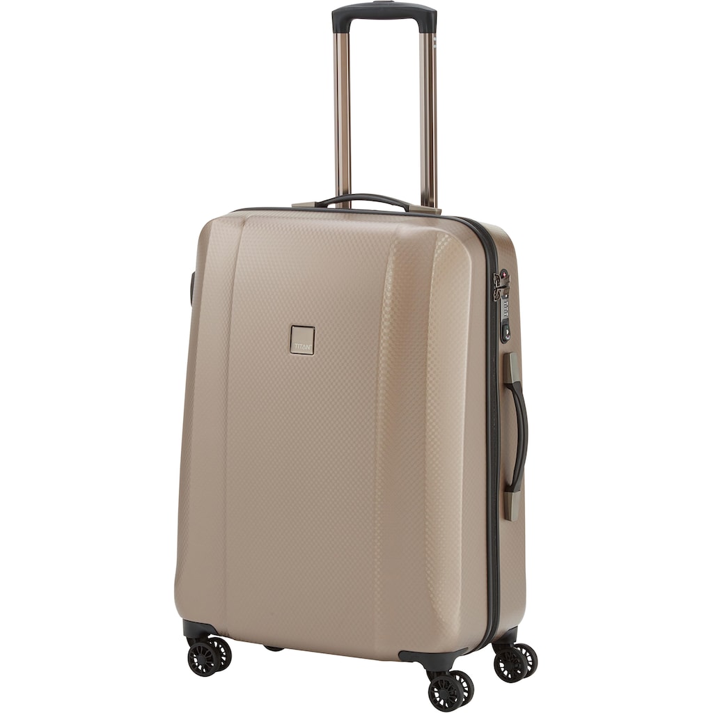 TITAN® Hartschalen-Trolley »Xenon Deluxe, 67 cm, Champagne«, 4 Rollen