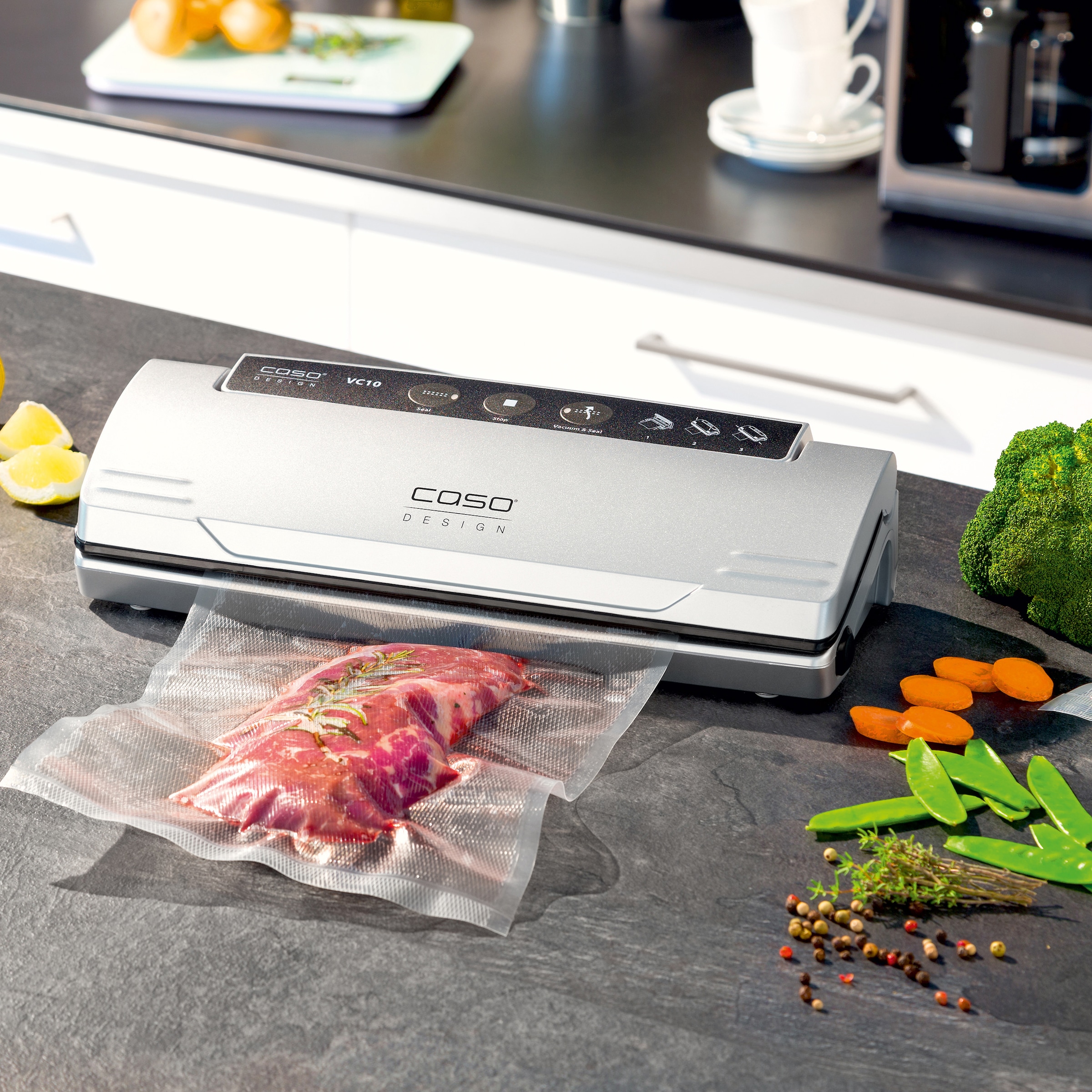 Caso Vakuumierer »VC10« Rollenbreite 30 cm 110 W inkl. 10 Profi-Beutel, separate Schweißfunktion