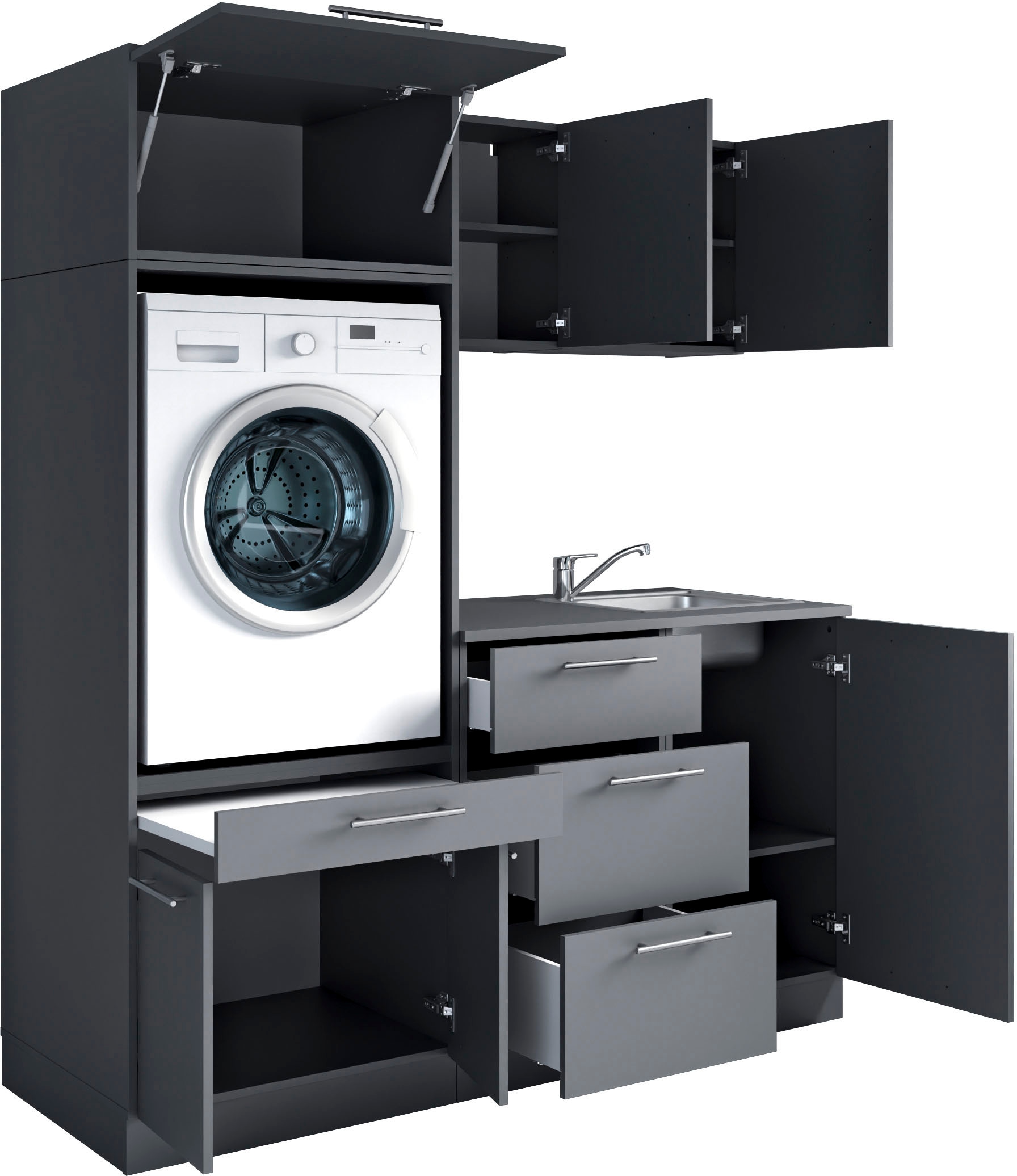 Laundreezy Mehrzweckschrank-Set »Laundreezy, 6-tlg. Mehrzweckschrank-Set B/H/T 168/238/68 cm« 6 Stk. tlg.