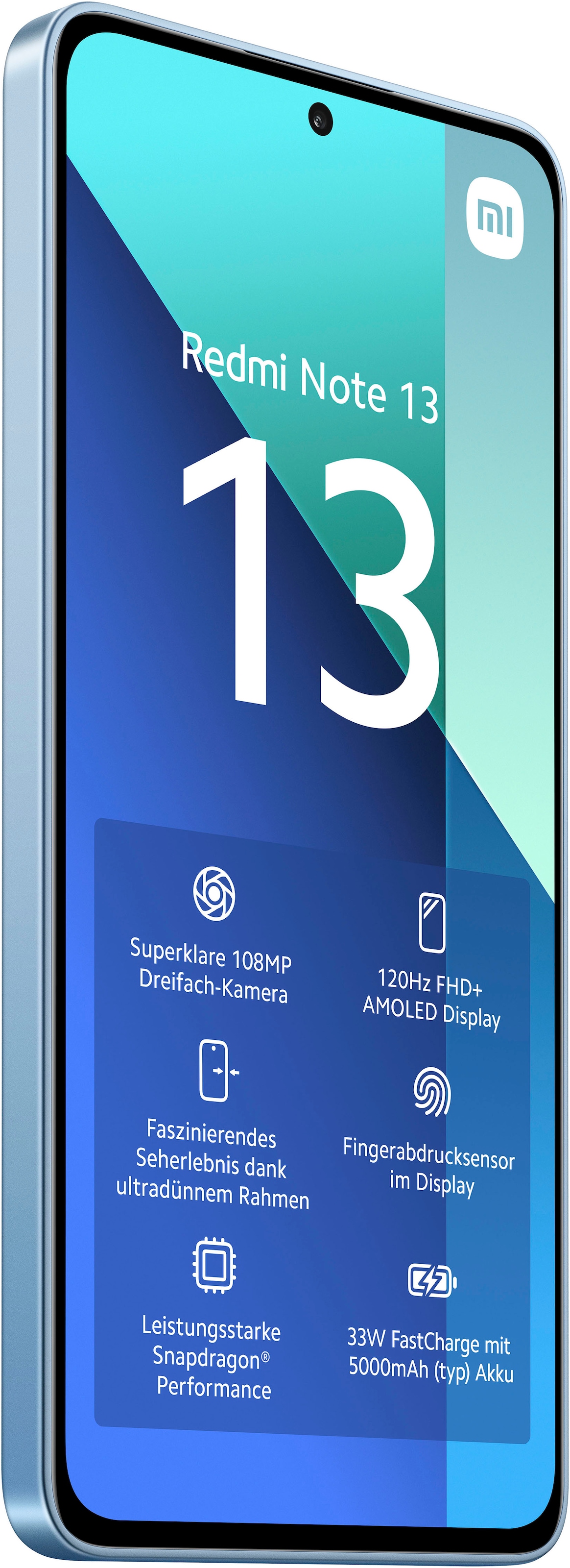 Xiaomi Smartphone »Redmi Note 13 8+128 GB«, Ice Blue, 16,94 cm/6,67 Zoll, 128 GB Speicherplatz, 108 MP Kamera