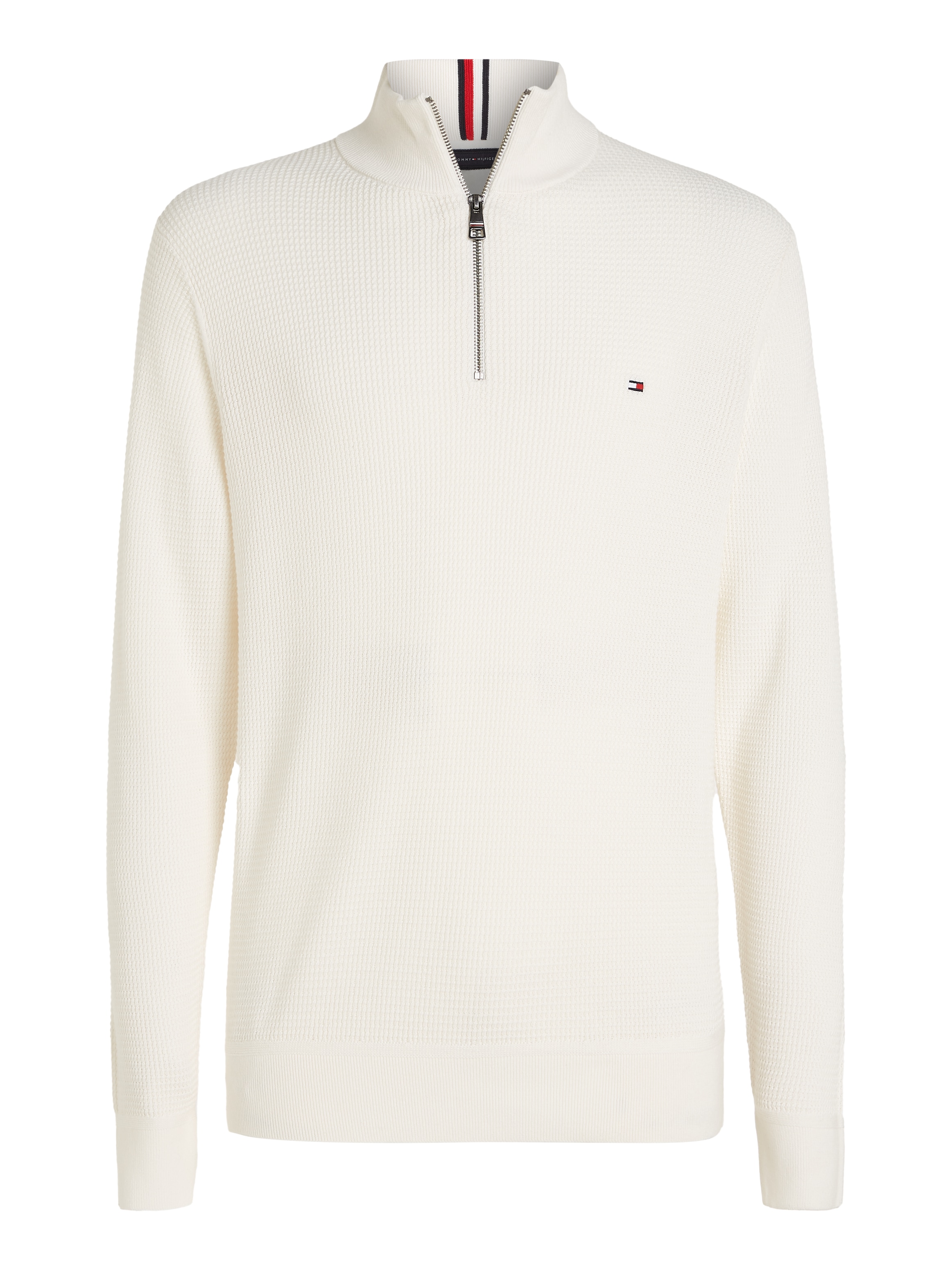 Tommy Hilfiger Strickpullover »REFINED STRUCTURE ZIP MOCK«