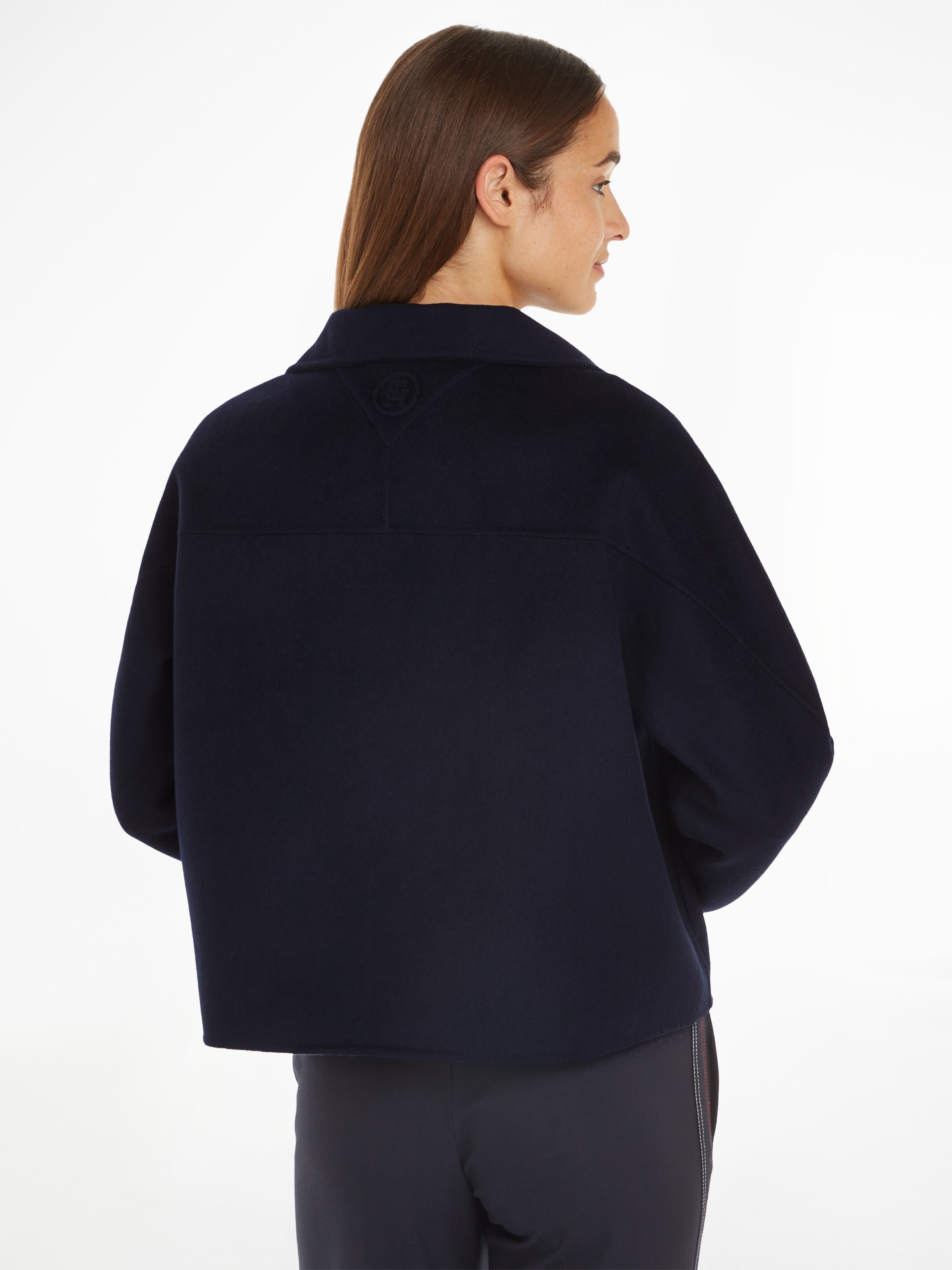 Tommy Hilfiger Outdoorjacke »DF WOOL BLEND FUNNEL JACKET«, mit hochschließendem Kragen