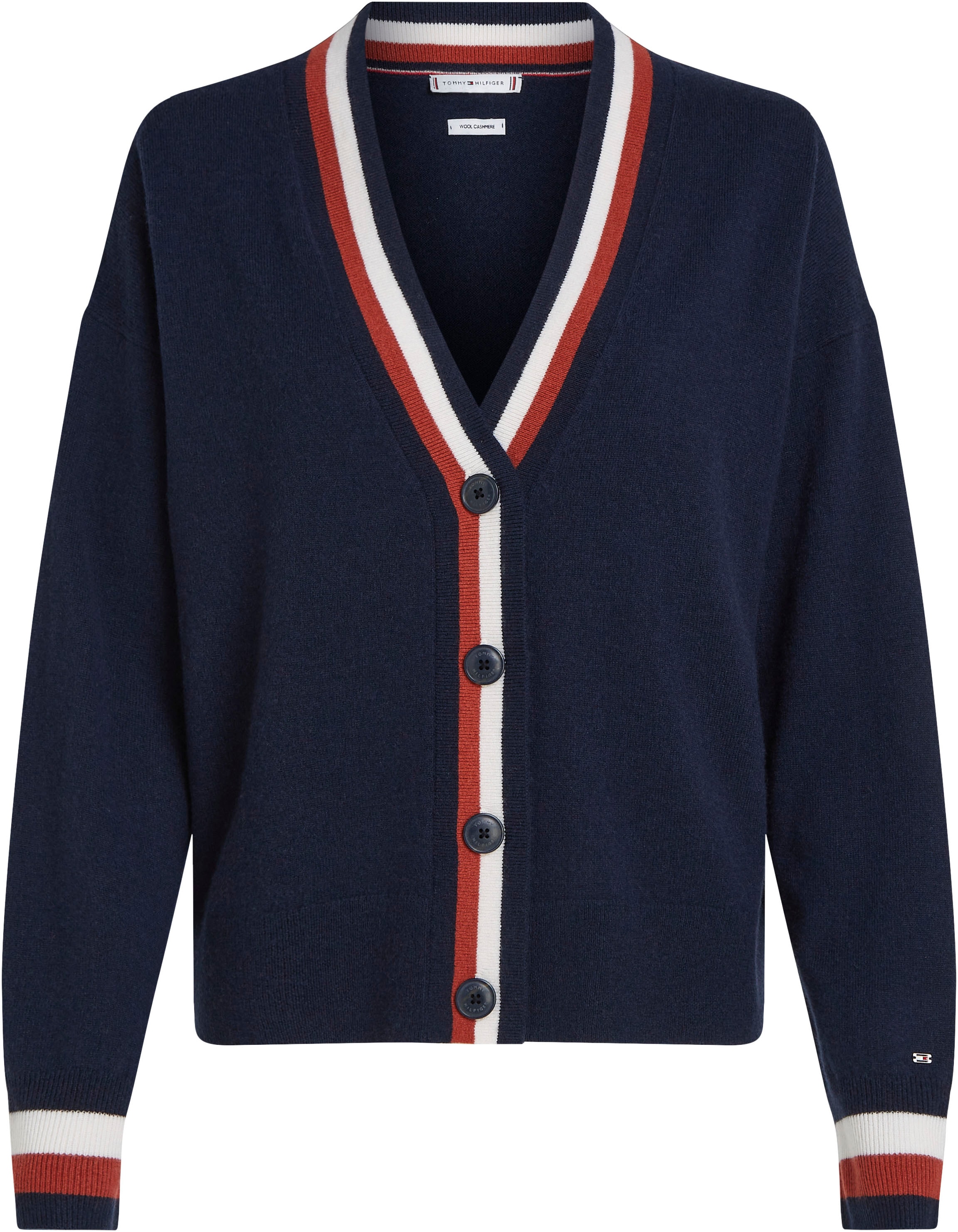 Tommy Hilfiger Strickjacke »GLOBAL STP WOOL CASH CARDIGAN«, mit Tommy Hilfiger Global Stripe
