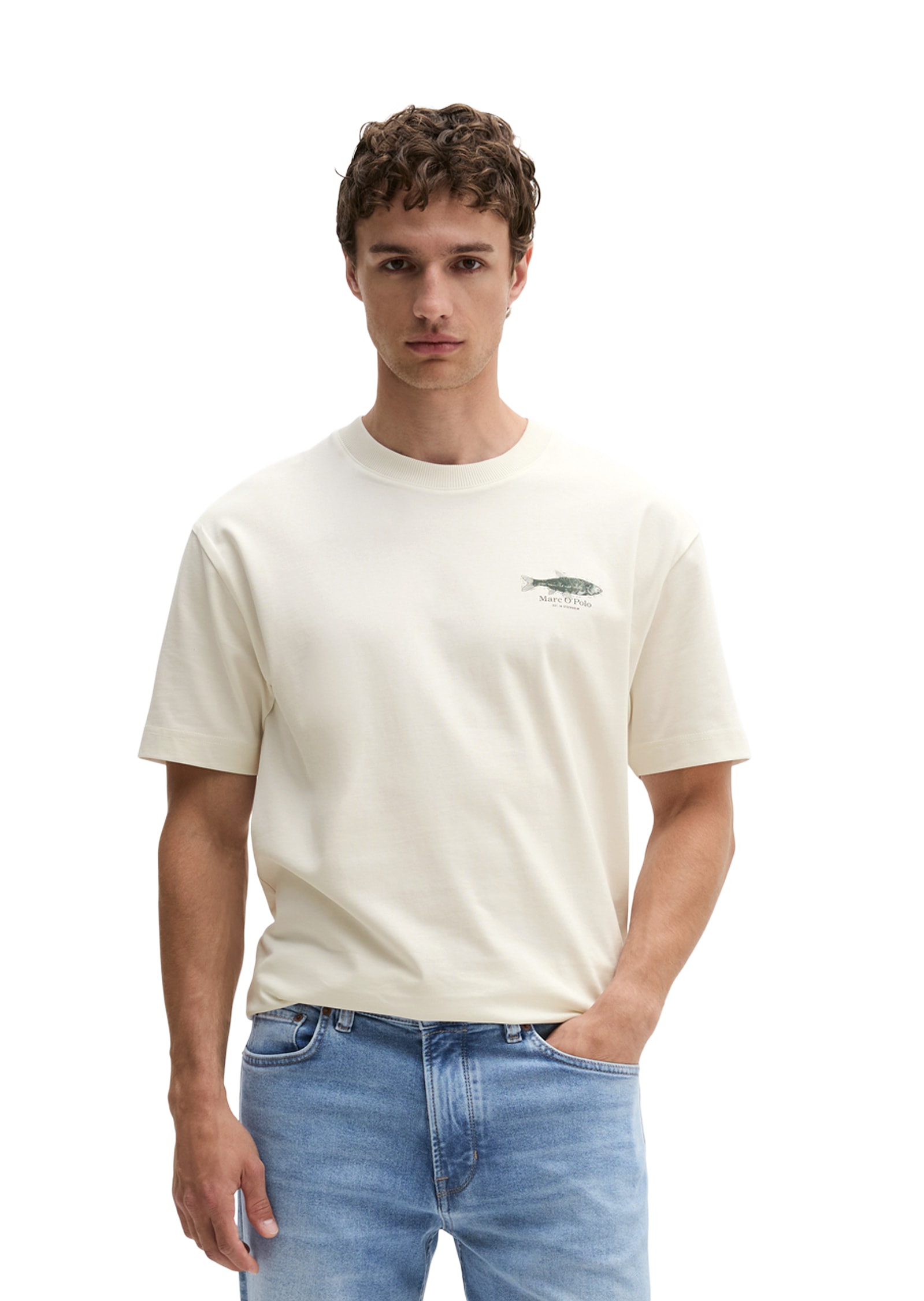 Marc O'Polo T-Shirt loose mit Seafood-Rückenprint