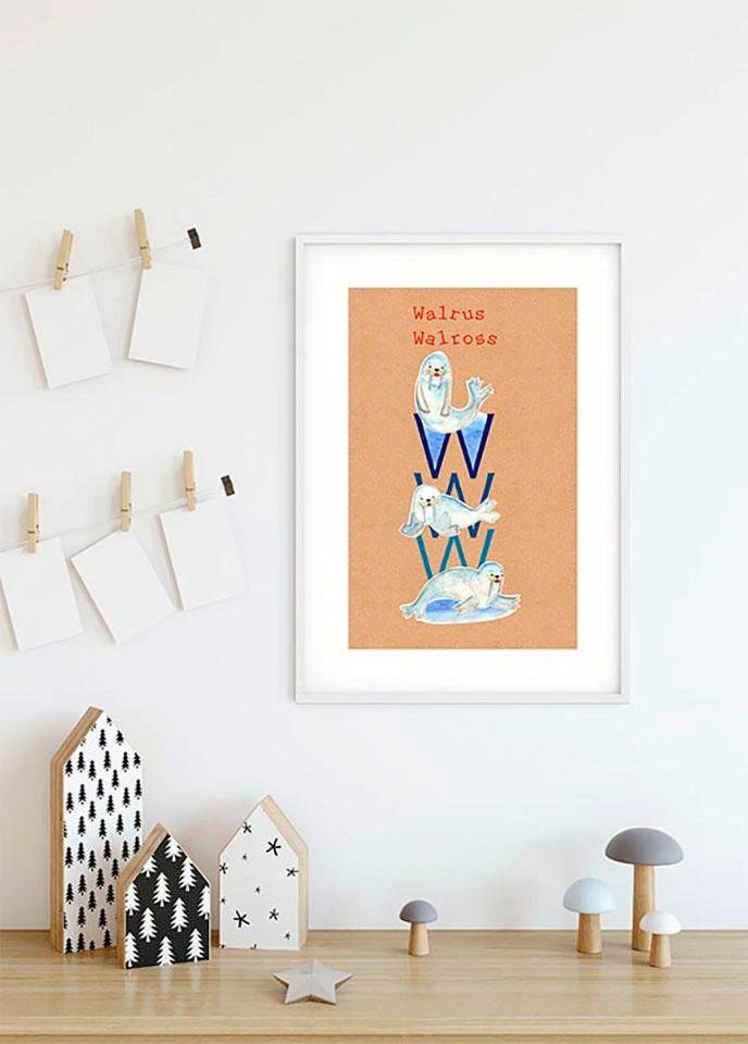 Komar Bild »ABC Animal W«, Buchstaben, (1 St.), Wandbild zur Dekoration - ohne Rahmen