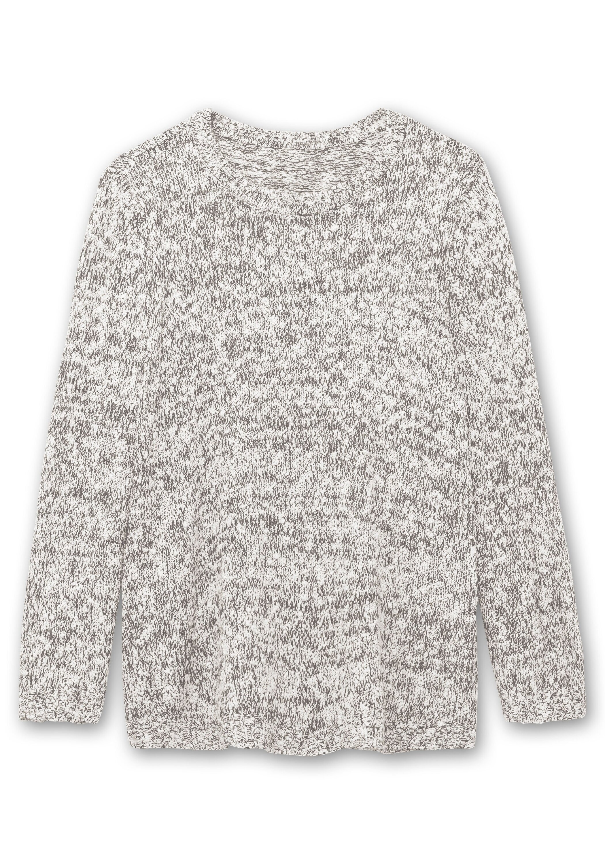 Sheego Rundhalspullover »Pullover aus meliertem Effektgarn«