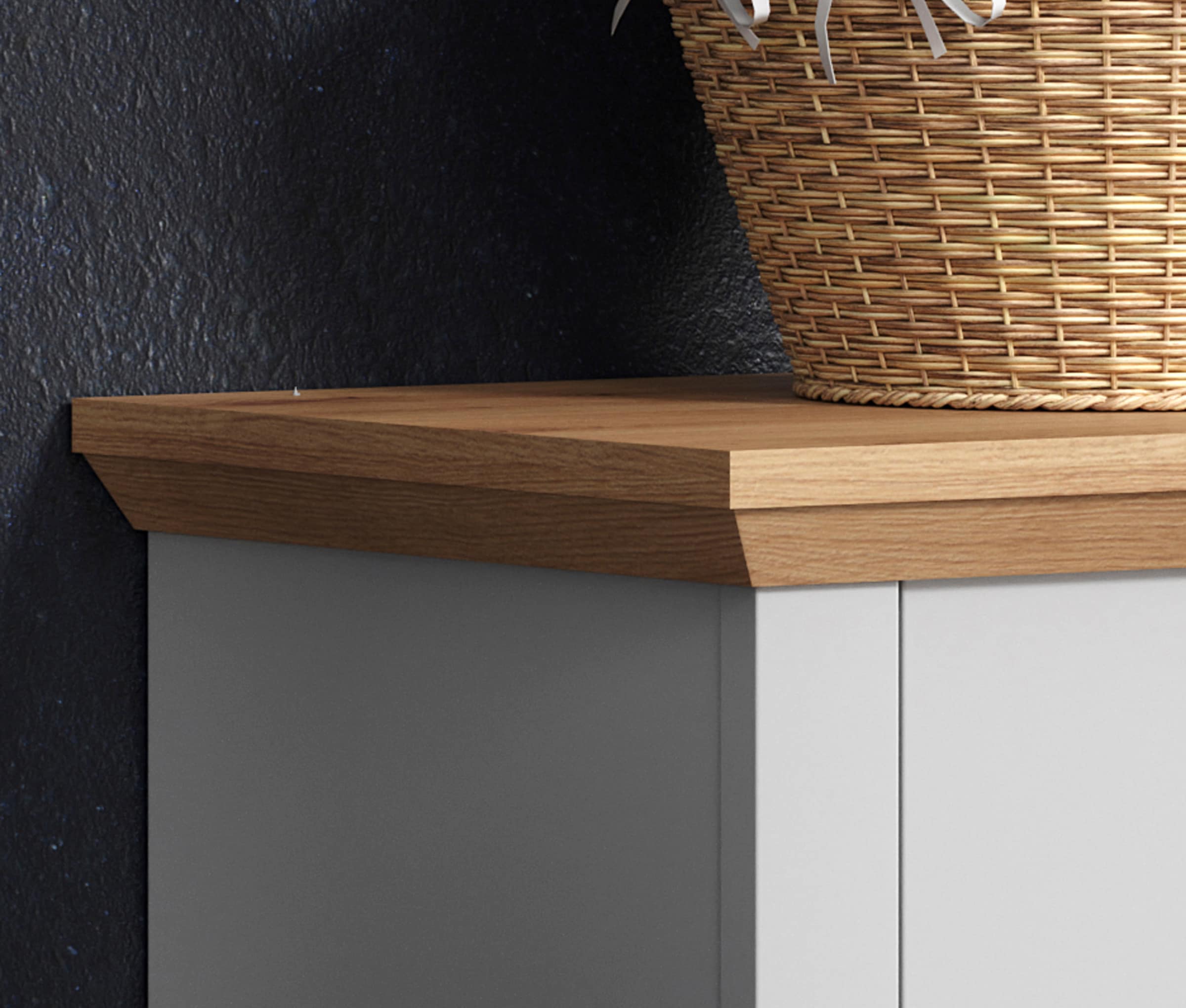 Home affaire Badkommode, Unterschrank mit Muschelgriffen im Landhausstil - (B/T/H) 46/33/84 cm