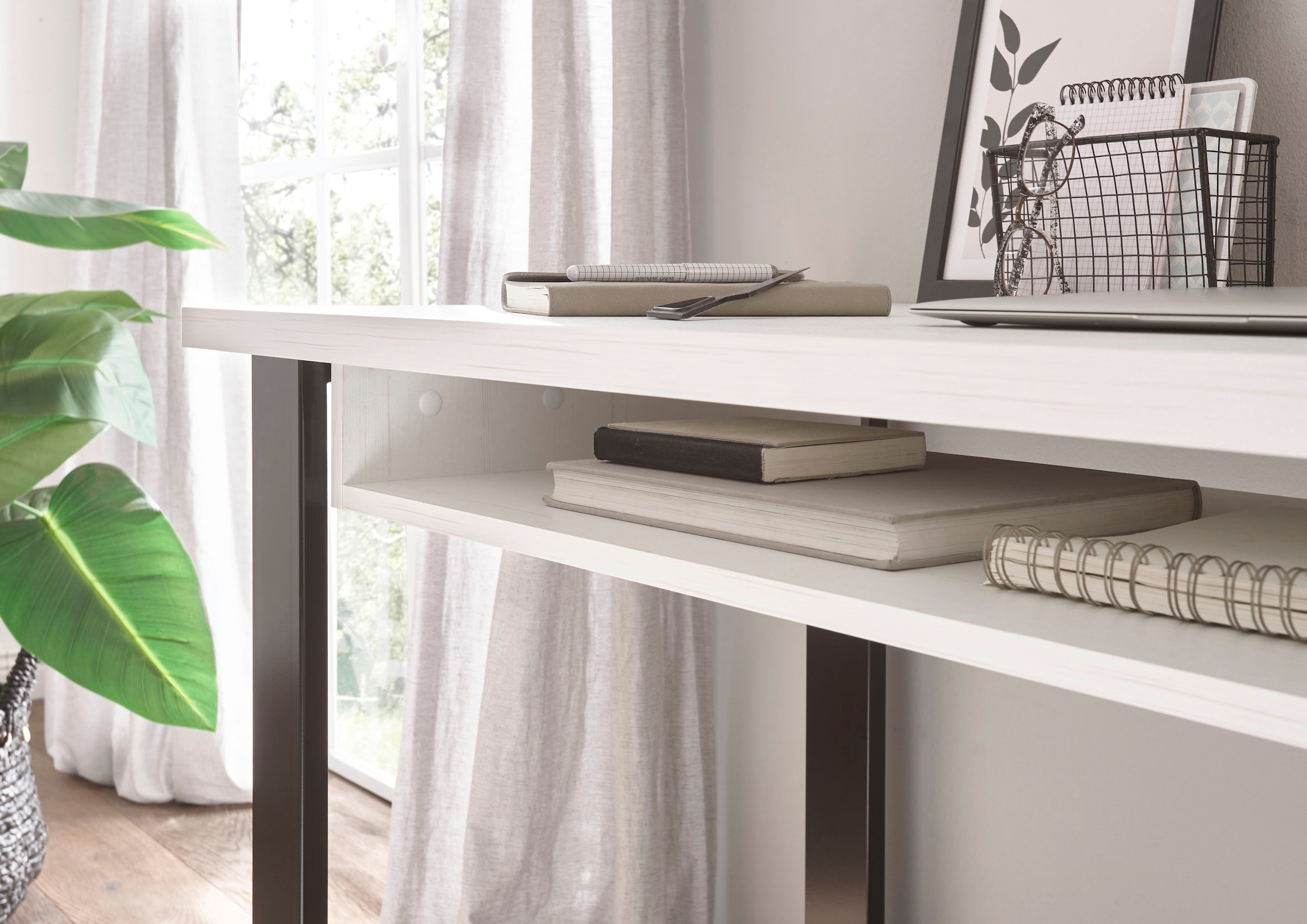 Home affaire Schreibtisch »SHERWOOD«, Computertisch im Industrie-Design, Breite 125 cm
