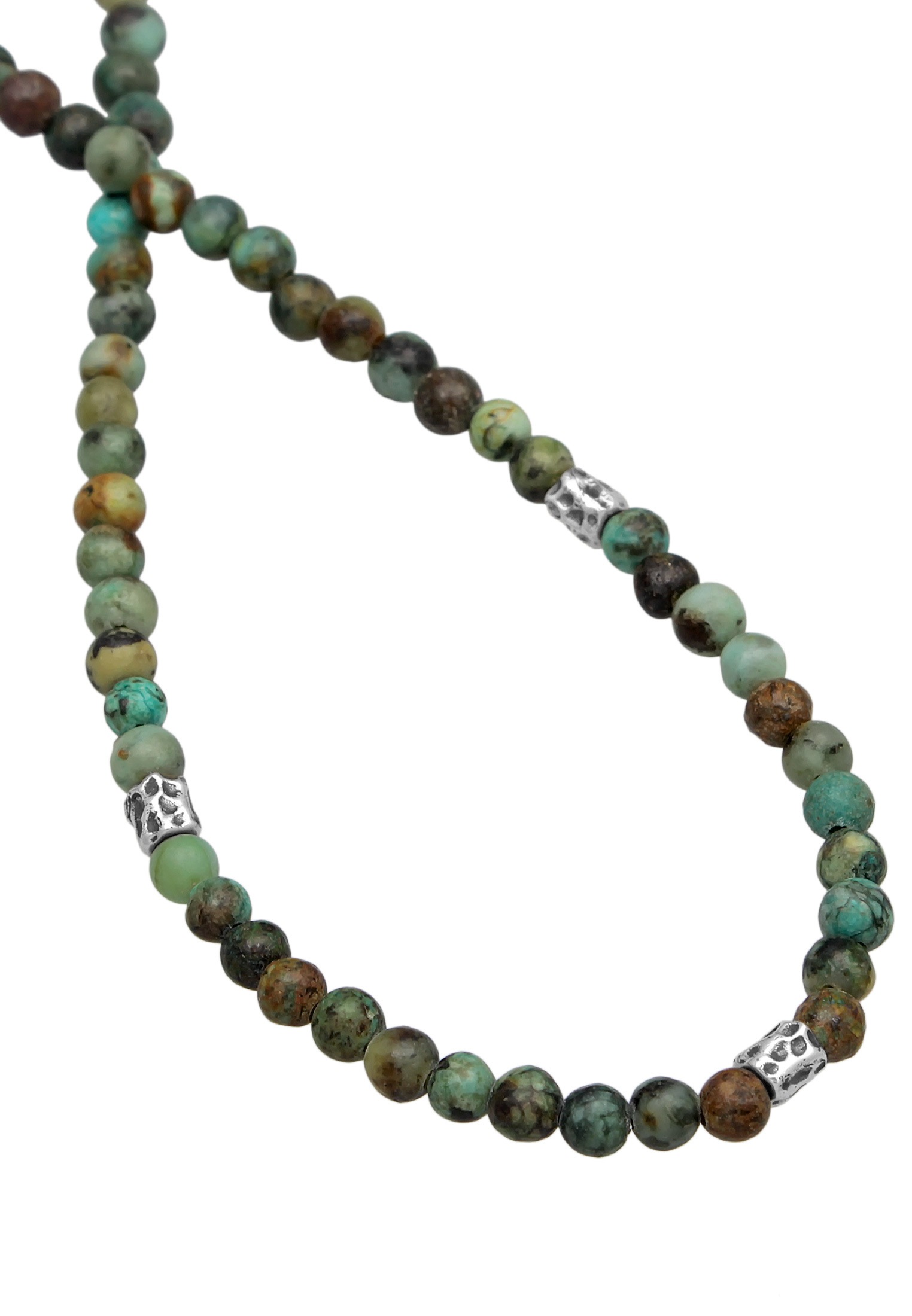 HAZE & GLORY Silberkette »Halskette Afrikanische Türkis Perlen Wellen Anhänger 925 Silber«