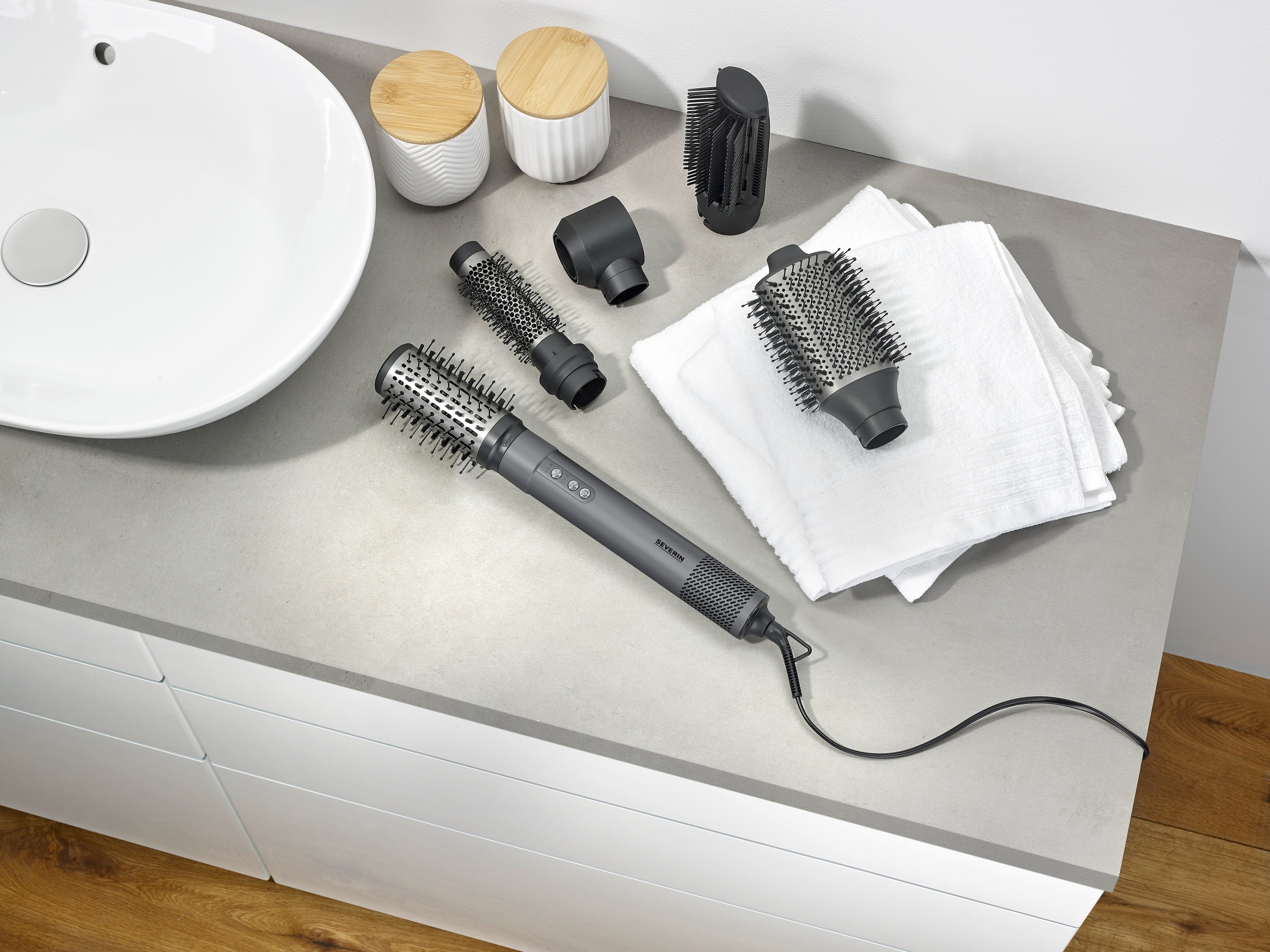 Severin Multihaarstyler »WL 0683 Multi Styler S-Style – „Multi Style Pro“«, 5 Aufsätze, Anti-Frizz-Technologie, Ionen-Technologie, Kaltluftstufe