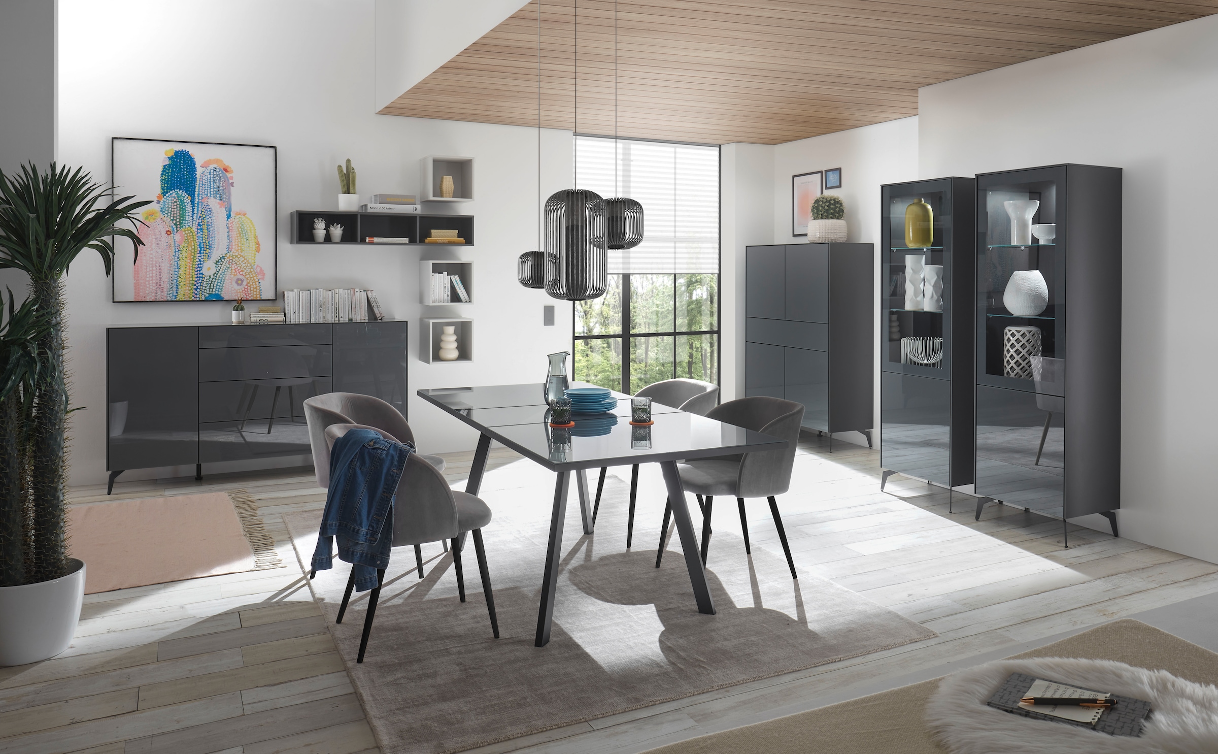 Mäusbacher Esstisch »Imola TOPSELLER!«, (OTTOs Choice Tisch), Mäusbacher Esstisch, Breite 160 cm, mit Glasoberplatte, 4 Metallfüße