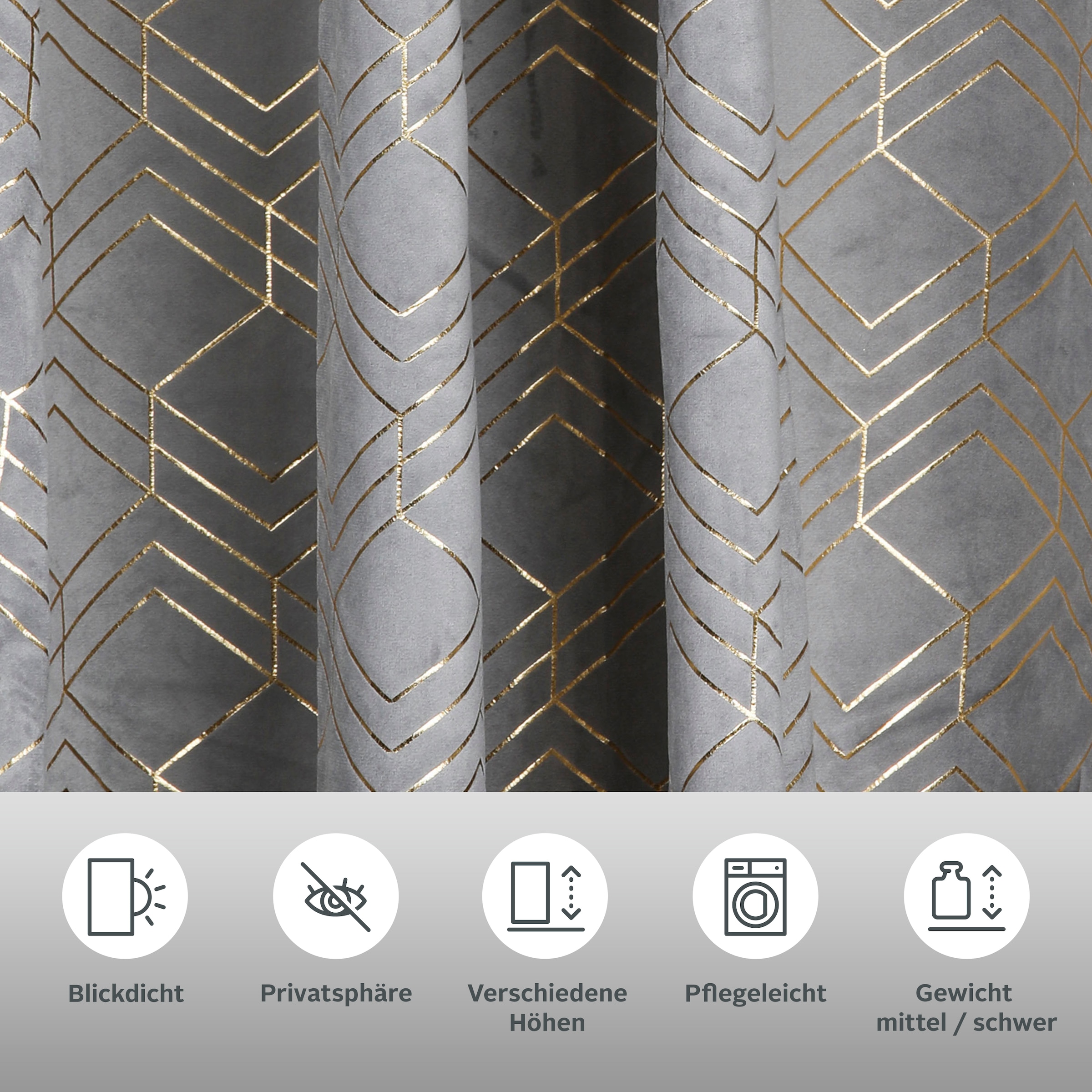 my home Vorhang »Velvet Foil«, (2 St.), Samt