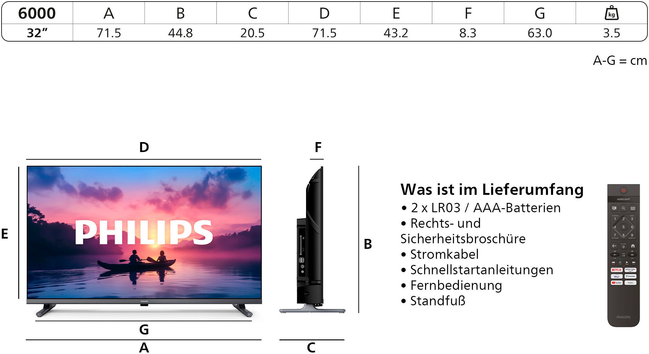 Philips LED-Fernseher »32PHS6000/12«, HD, Smart-TV