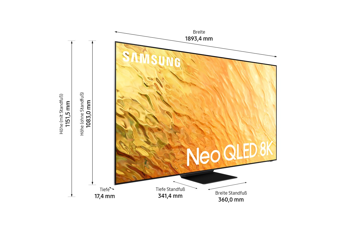 Samsung QLED-Fernseher »GQ85QN800BT«, 8K, Smart-TV, Quantum Matrix Technologie Pro mit Neural Quantum 8K,HDR 2000