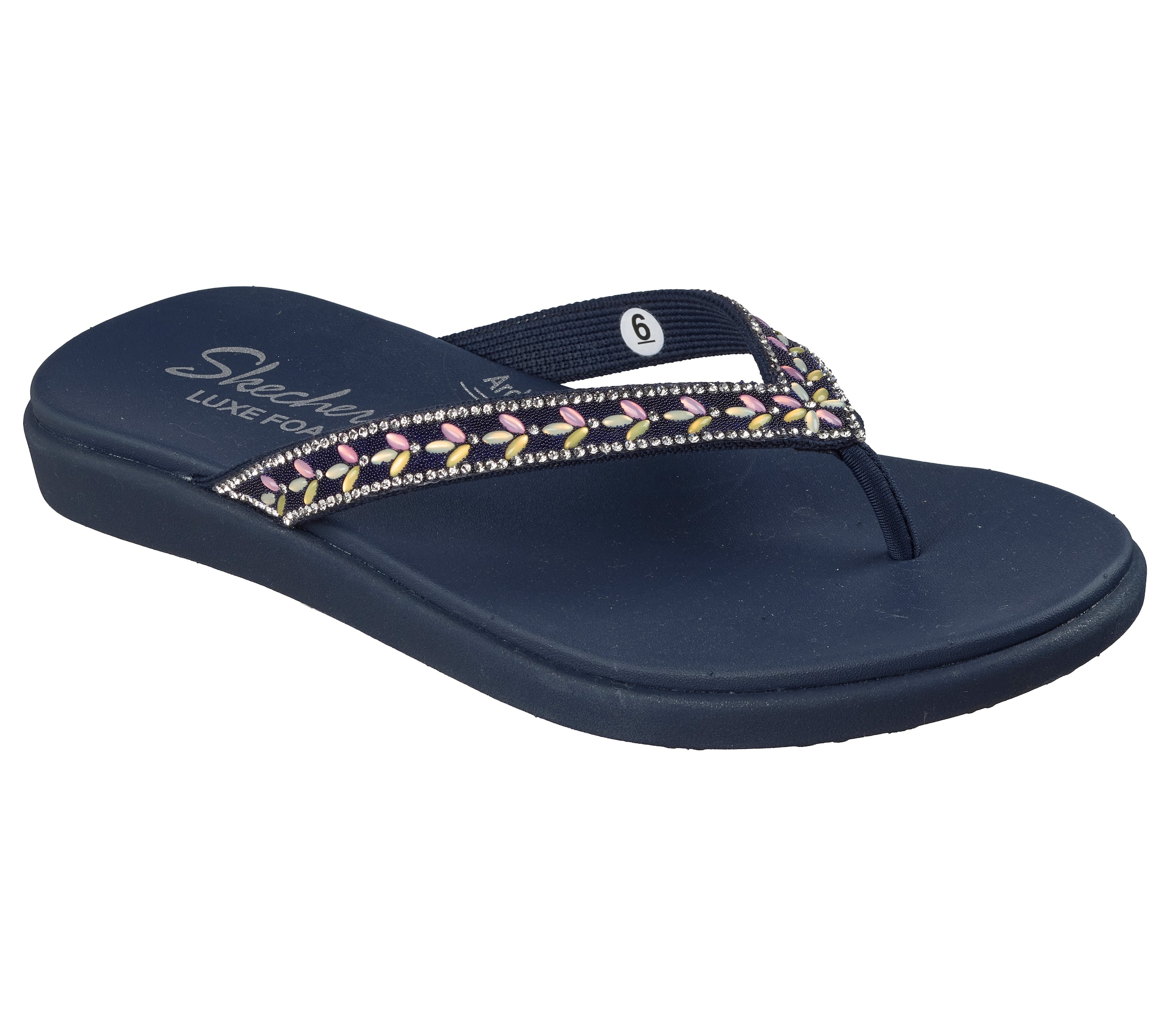 Skechers Zehentrenner »MEDITATION LUXE-«  Strandschuh, Sommerschuh, Badeschuh mit Glitzersteinchen
