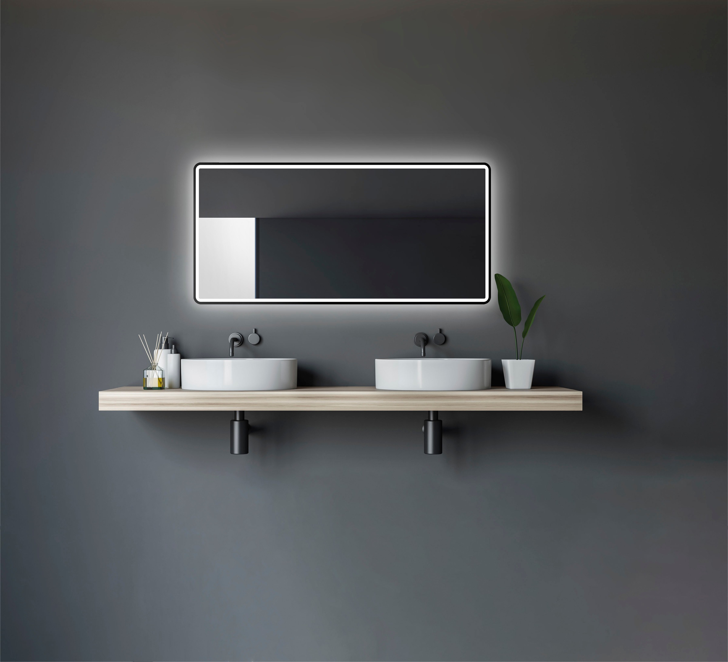 Talos Badspiegel »Moon«, LED Spiegel, Design Lichtspiegel