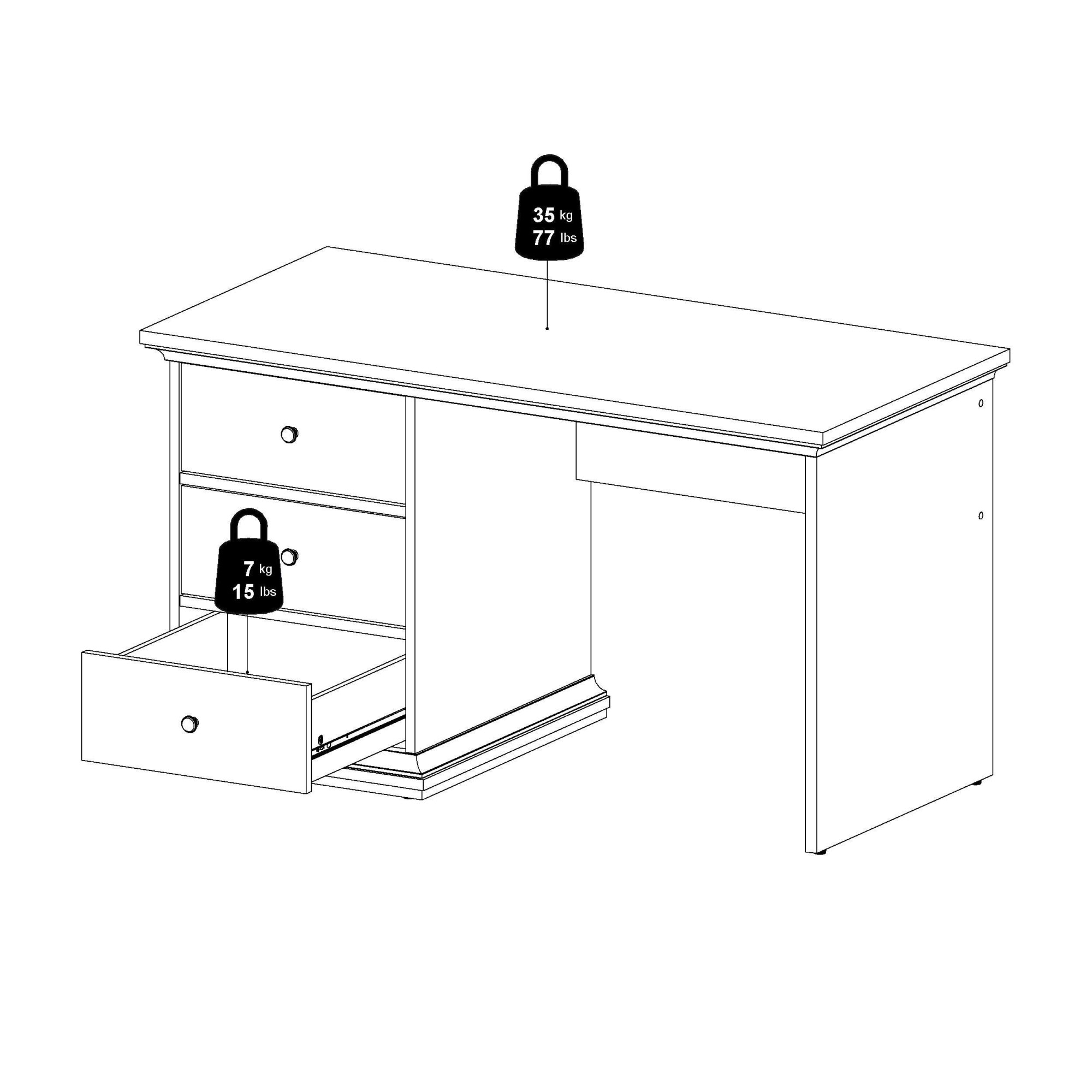 Home affaire Schreibtisch »Paris«, erstrahlt in schöner Holzoptik, Breite 130 cm