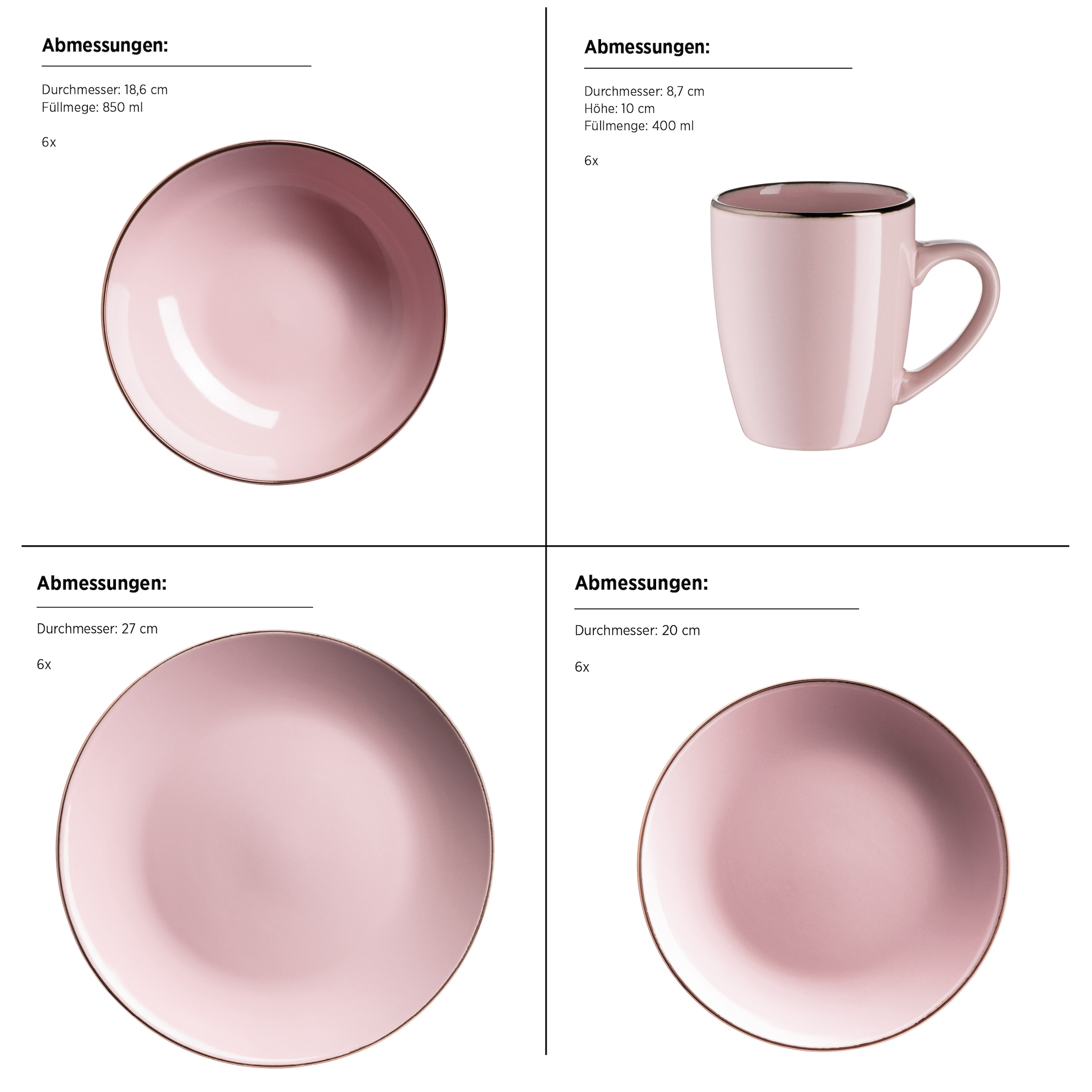 MÄSER Kombiservice »Metallic Rim«